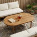 Bordplate Oval Massivt Teaktre Naturlig