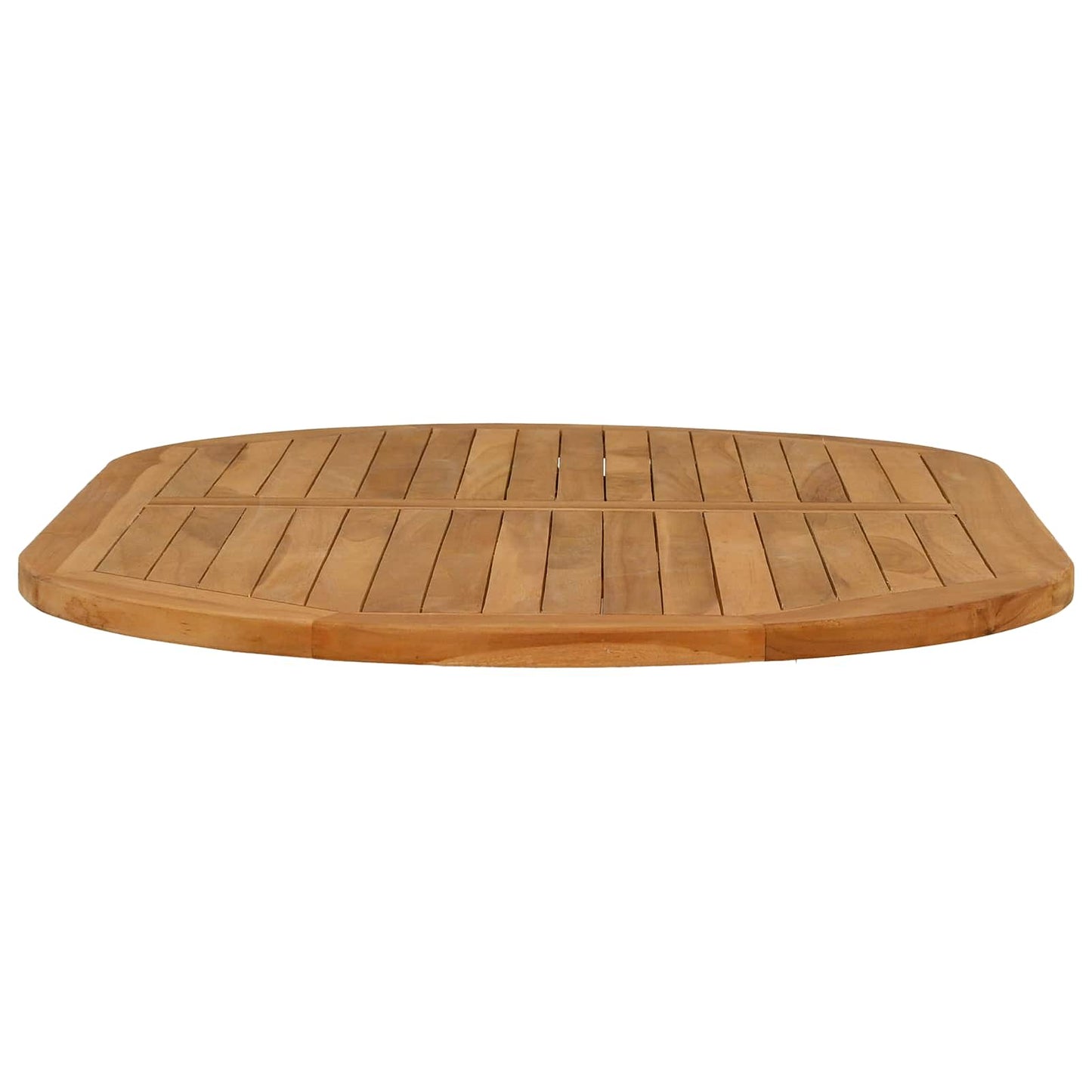Bordplate Oval Massivt Teaktre Naturlig