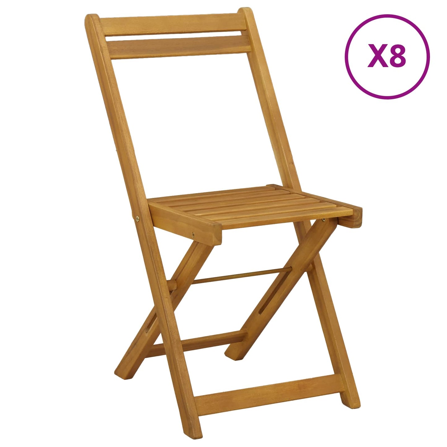 Utendørs Bistro Stoler 8 pcs Naturlig 40 x 53 x 80 cm