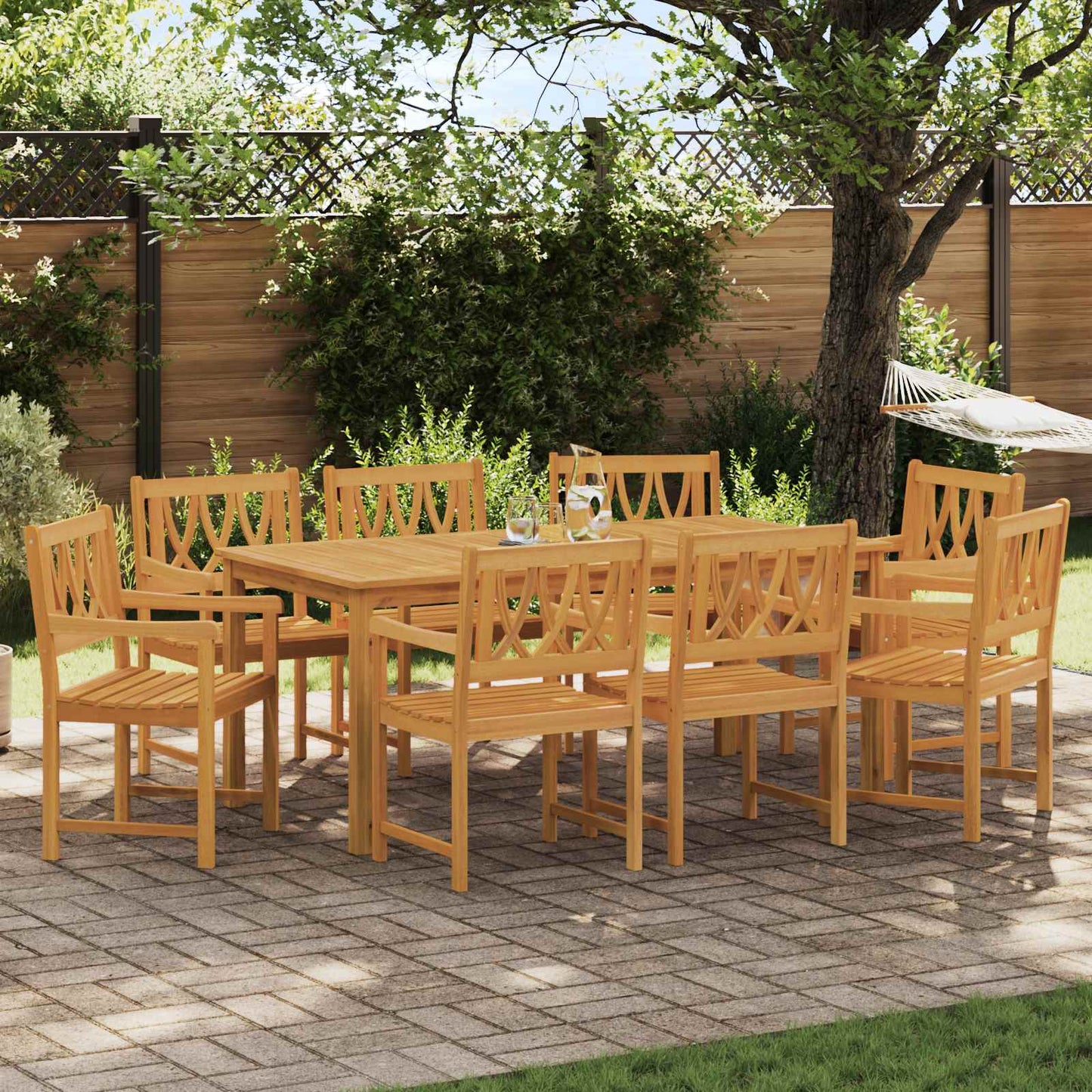 Hagestoler 8 pcs Naturlig Solid akasietre