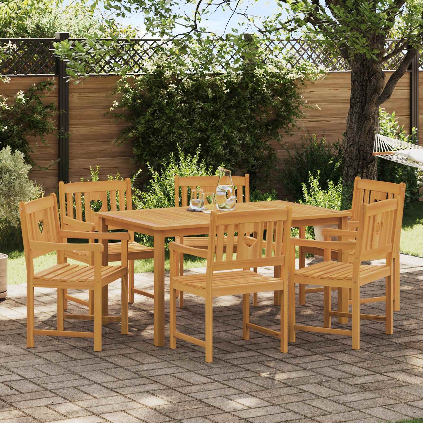 Hagestoler 6 pcs Naturlig Solid akasietre