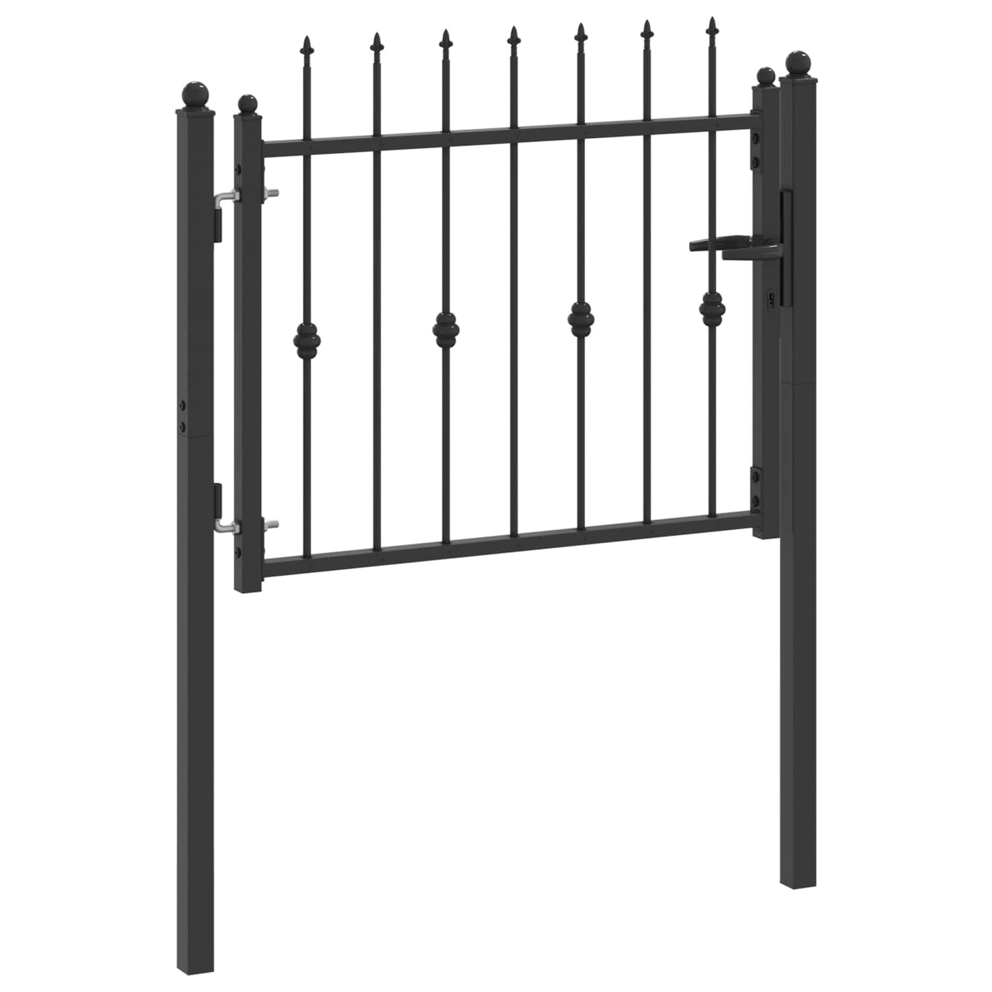 Gjerdeport HORST 100 x 75 cm Metall Svart Låsbar