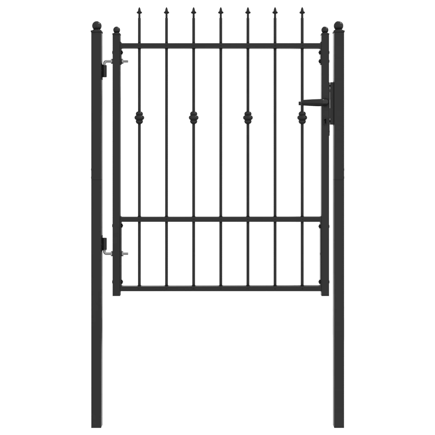 Gjerdeport HORST 100 x 125 cm Metall Svart Låsbar