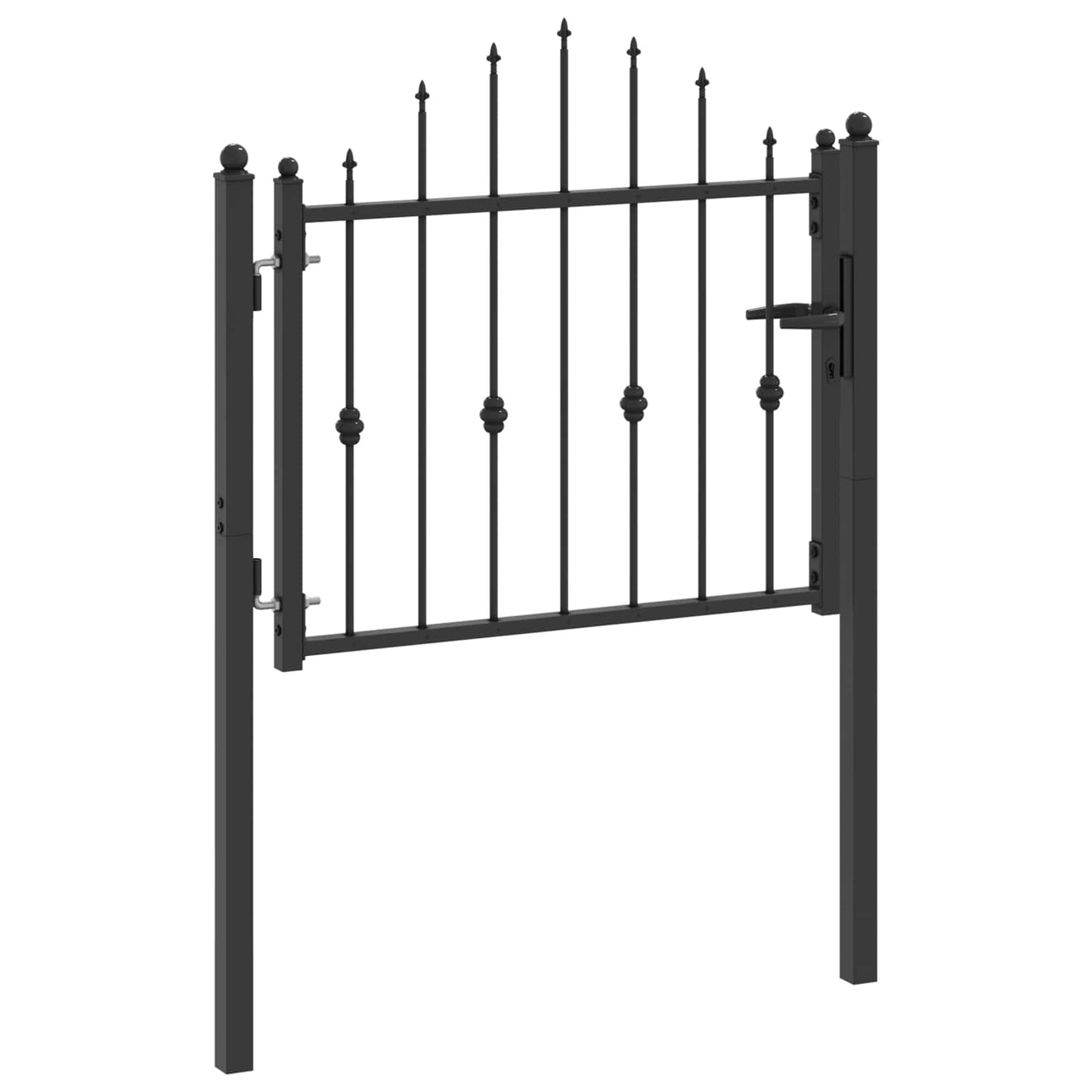 Gjerdeport HORST 100 x 75 cm Metall Svart Låsbar