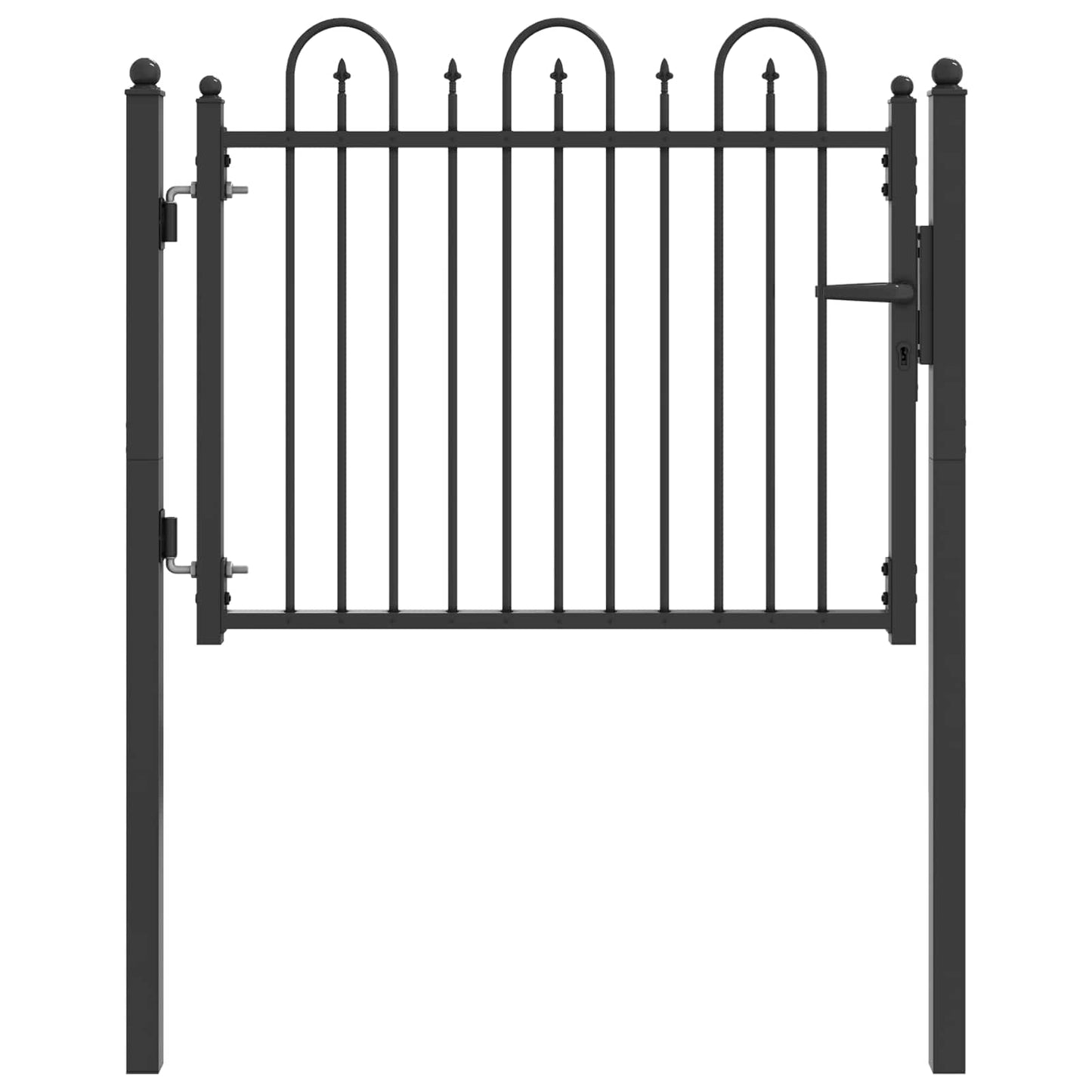 Gjerdeport HORST 100 x 75 cm Metall Svart Låsbar