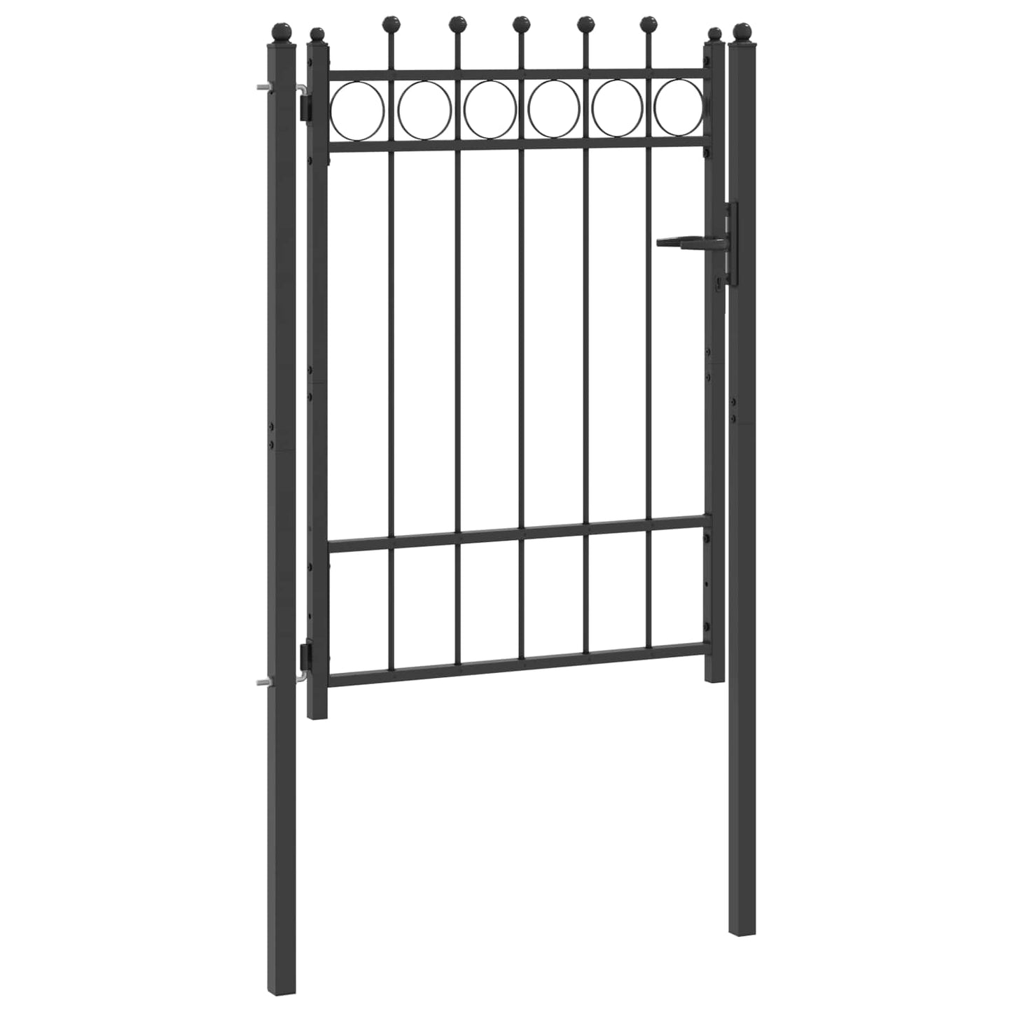 Gjerdeport HORST 100 x 125 cm Metall Svart Låsbar