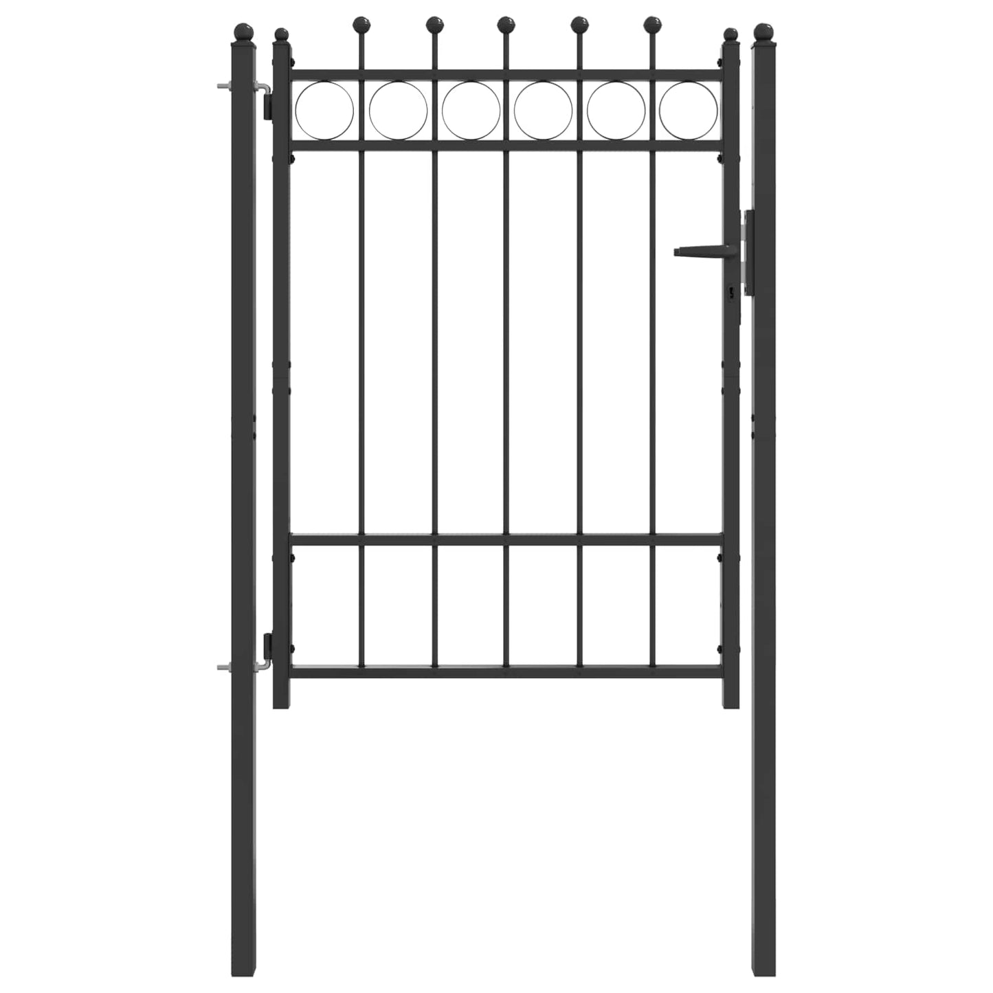 Gjerdeport HORST 100 x 125 cm Metall Svart Låsbar