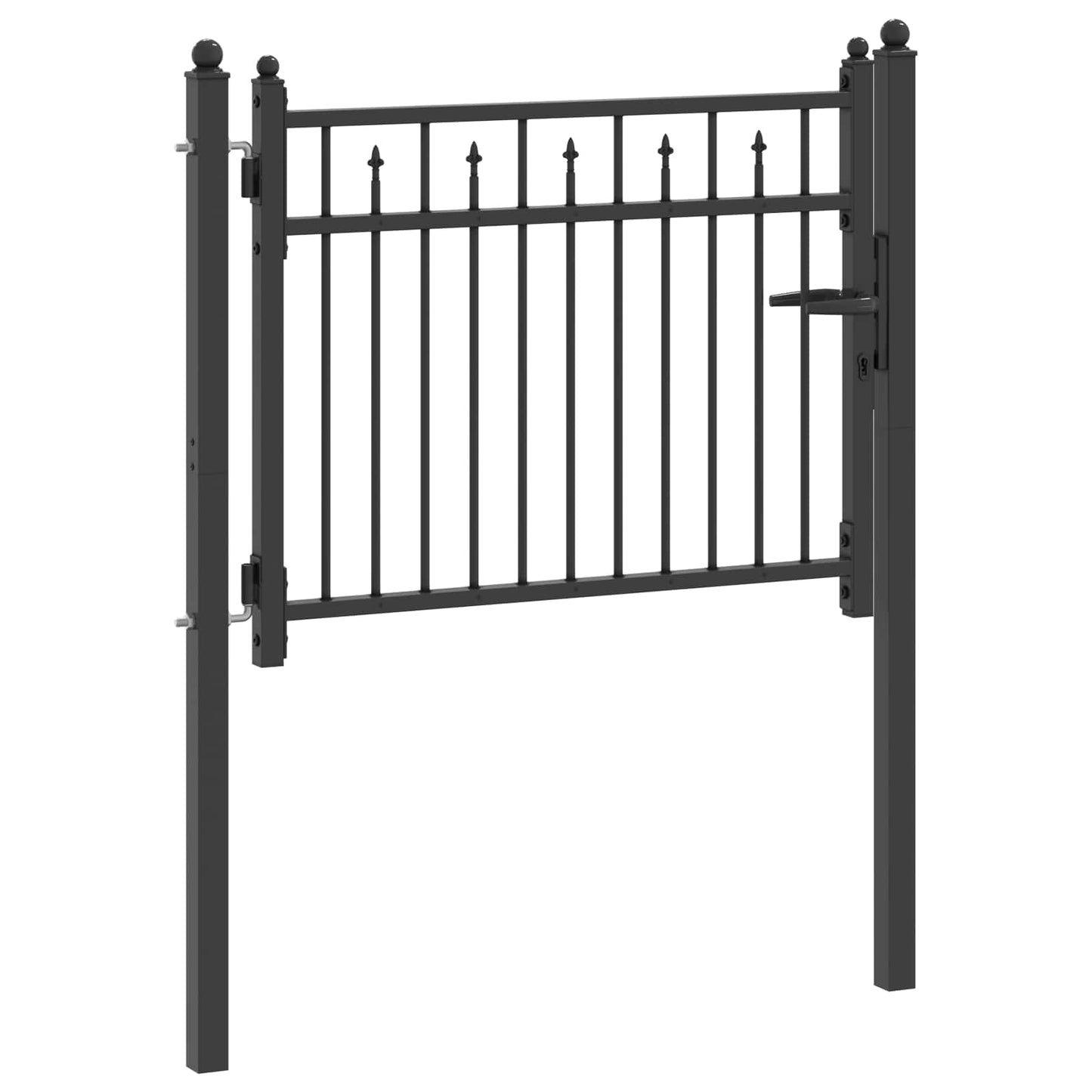 Gjerdeport HORST 100 x 75 cm Metall Svart Låsbar