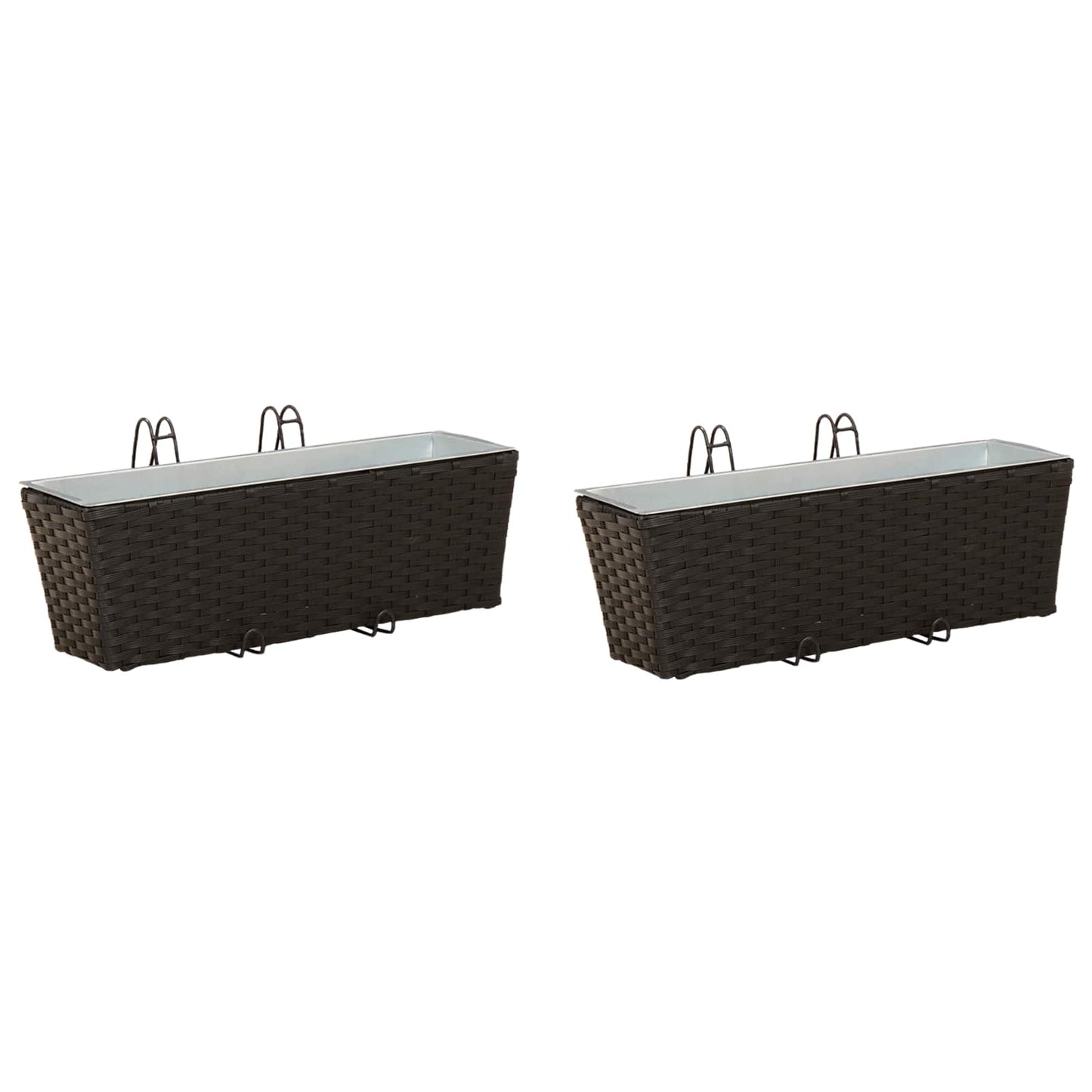 Gelender 2 pcs Svart 50 x 17 x 17 cm Metall vidaXL
