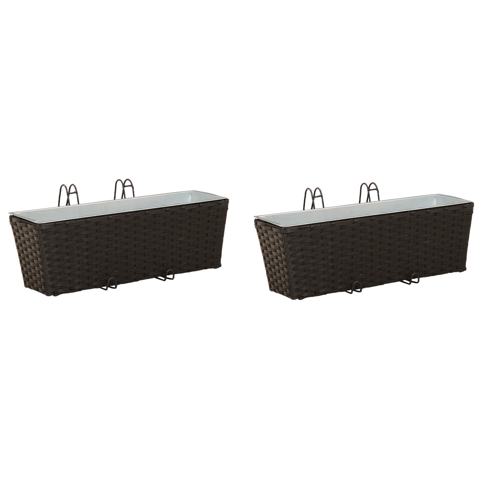 Gelender 2 pcs Svart 50 x 17 x 17 cm Metall vidaXL