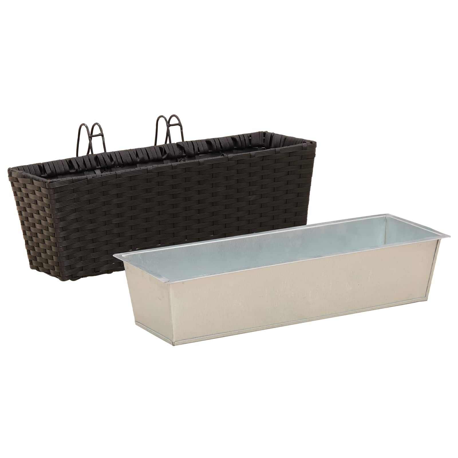 Gelender 2 pcs Svart 50 x 17 x 17 cm Metall vidaXL