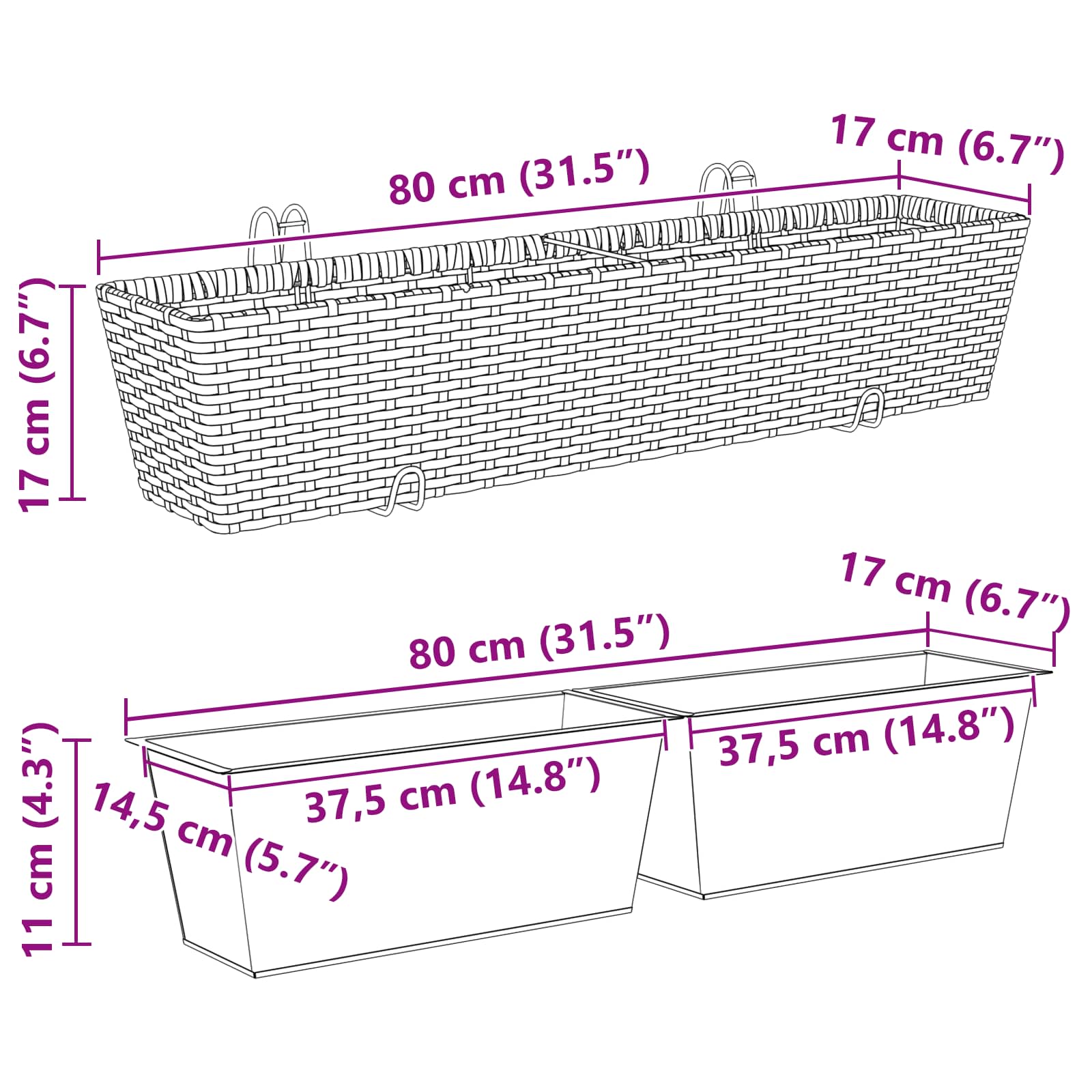 Gelender Metall vidaXL