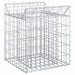 Gabion hevet seng sølv 50 x 50 x 60 cm Galvanisert Stål vidaXL