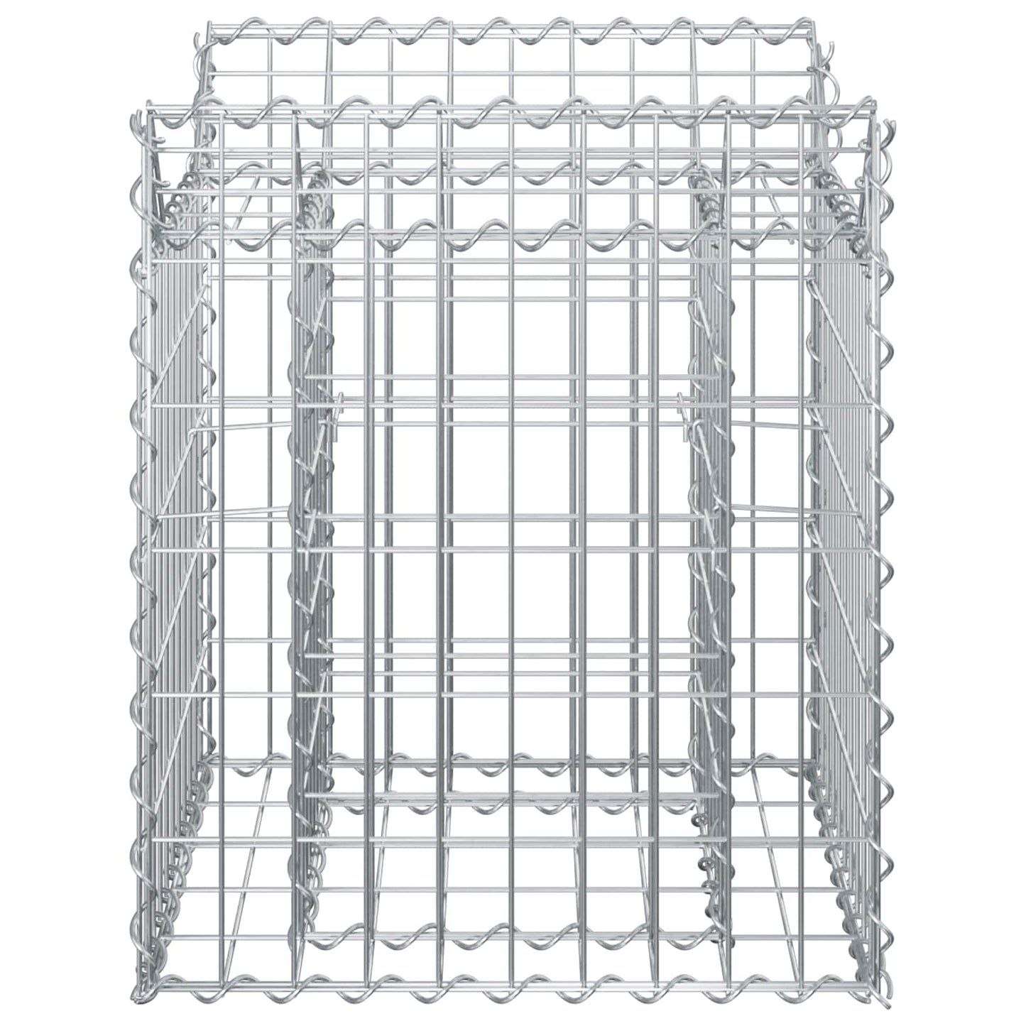 Gabion hevet seng sølv 50 x 50 x 60 cm Galvanisert Stål vidaXL