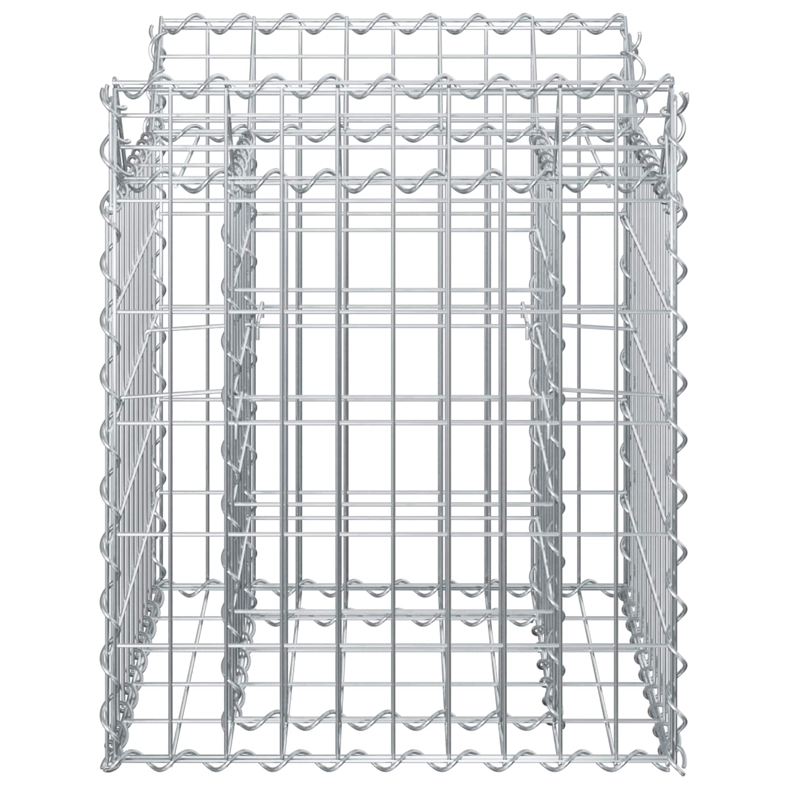 Gabion hevet seng sølv 50 x 50 x 60 cm Galvanisert Stål vidaXL