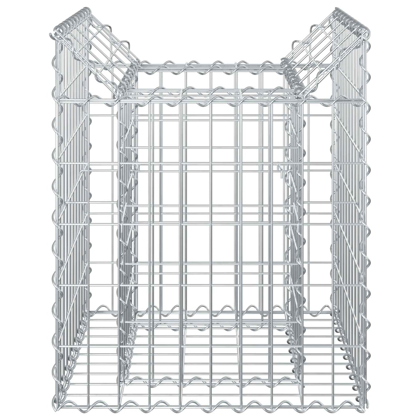 Gabion hevet seng sølv 50 x 50 x 60 cm Galvanisert Stål vidaXL
