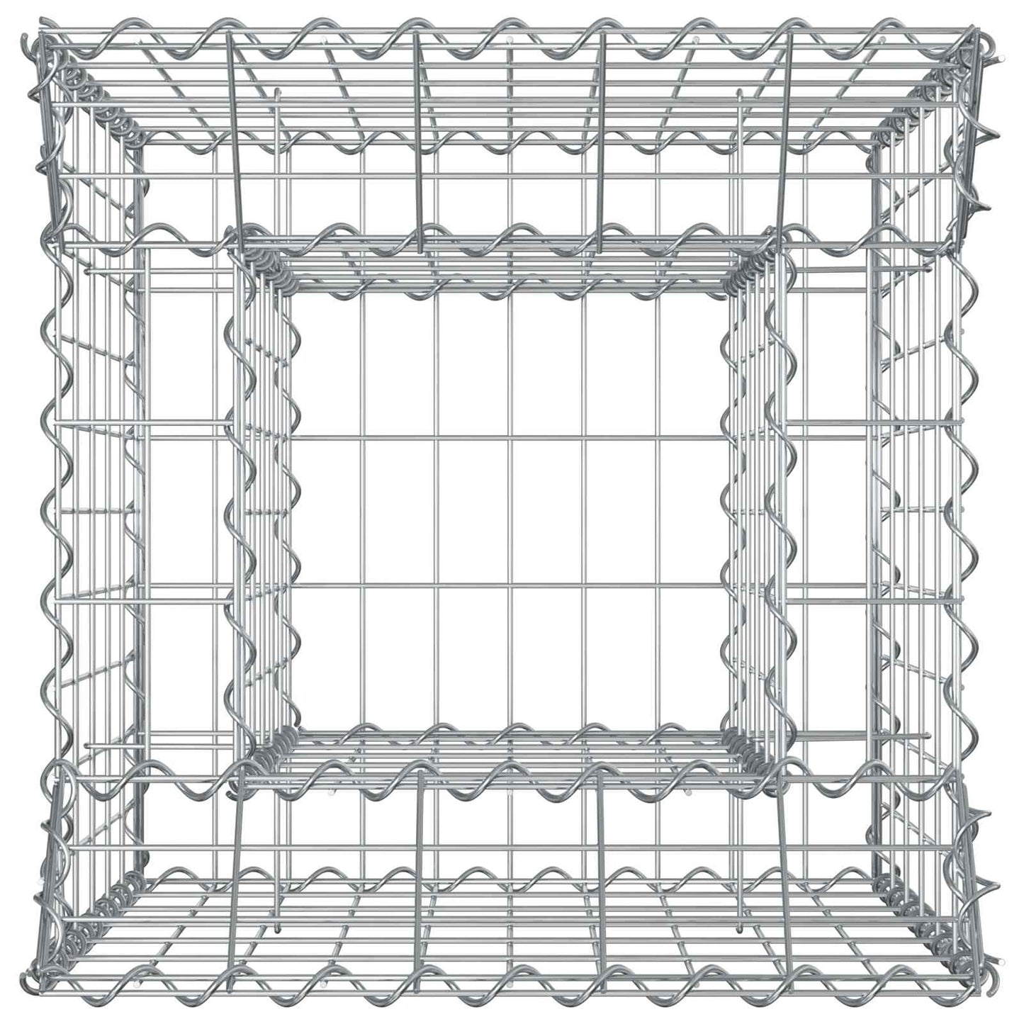 Gabion hevet seng sølv 50 x 50 x 60 cm Galvanisert Stål vidaXL