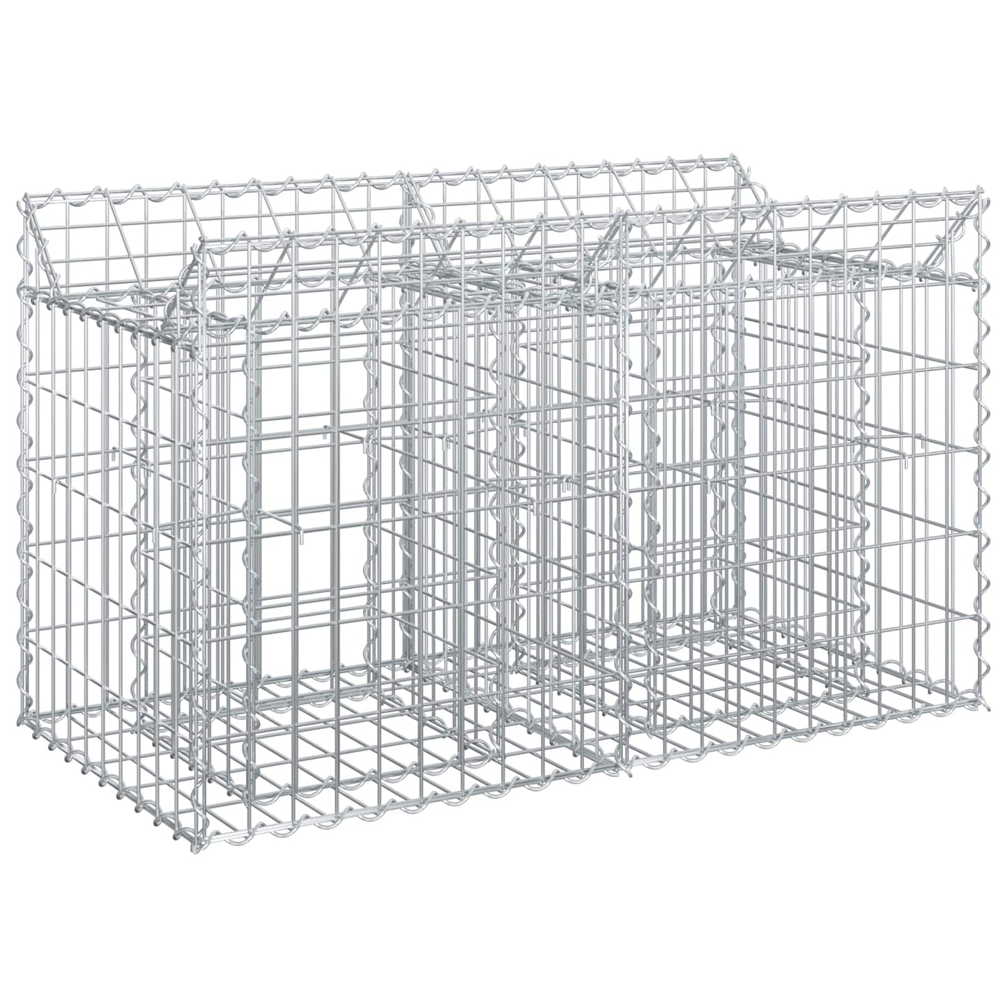 Gabion hevet seng sølv 100 x 50 x 60 cm Galvanisert Stål vidaXL
