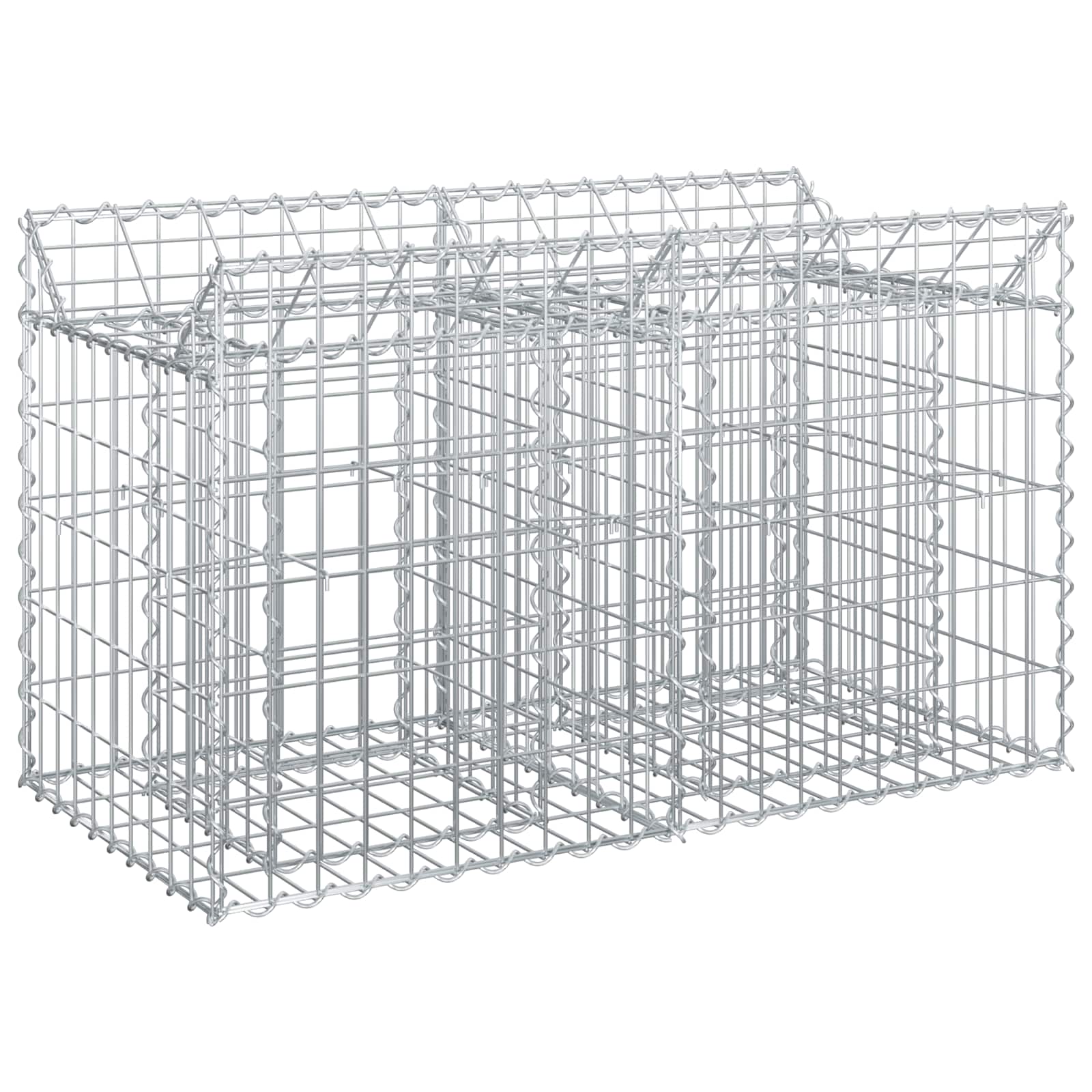 Gabion hevet seng sølv 100 x 50 x 60 cm Galvanisert Stål vidaXL