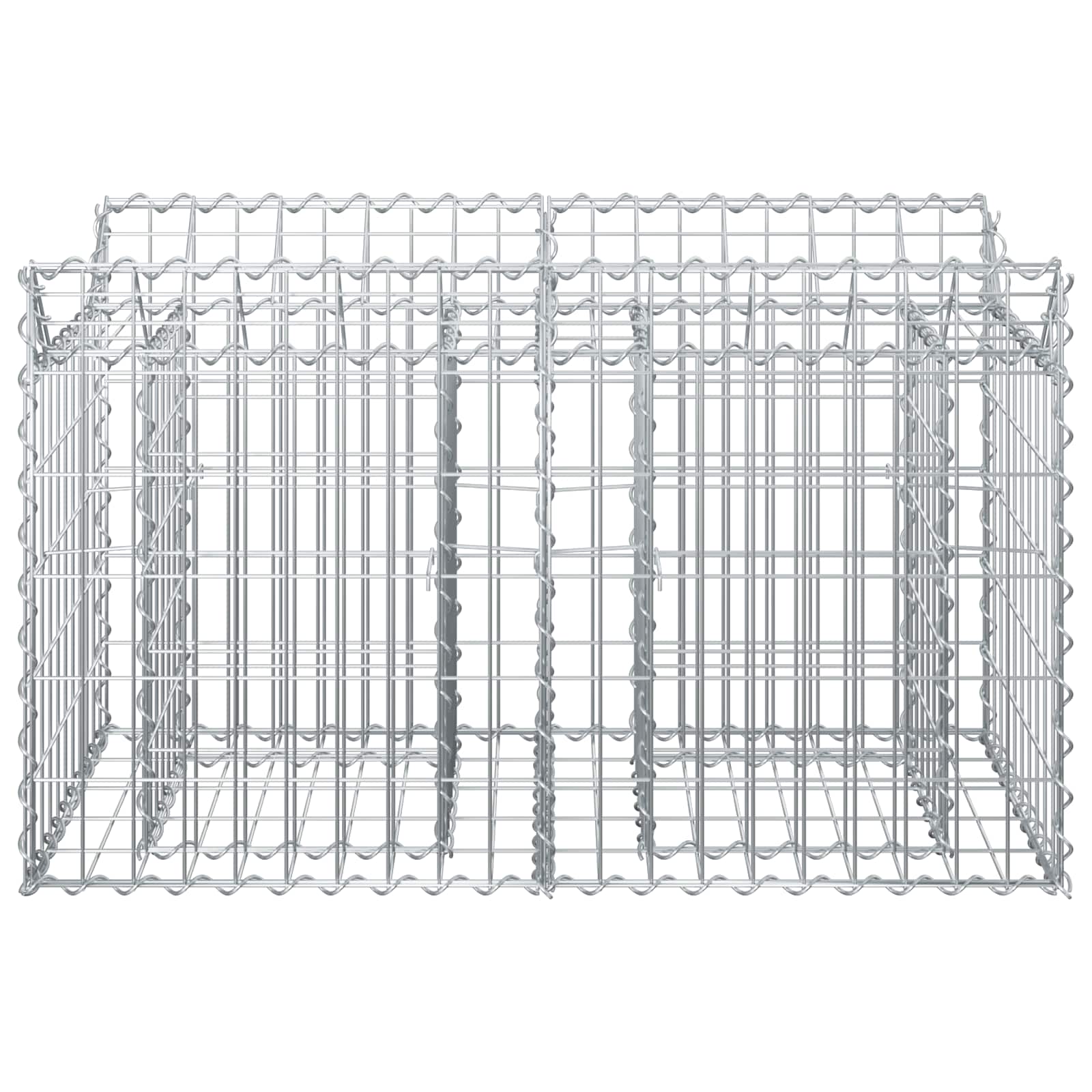 Gabion hevet seng sølv 100 x 50 x 60 cm Galvanisert Stål vidaXL
