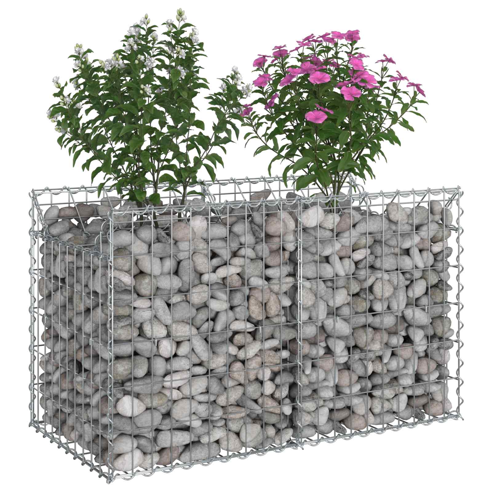 Gabion hevet seng sølv 100 x 50 x 60 cm Galvanisert Stål vidaXL
