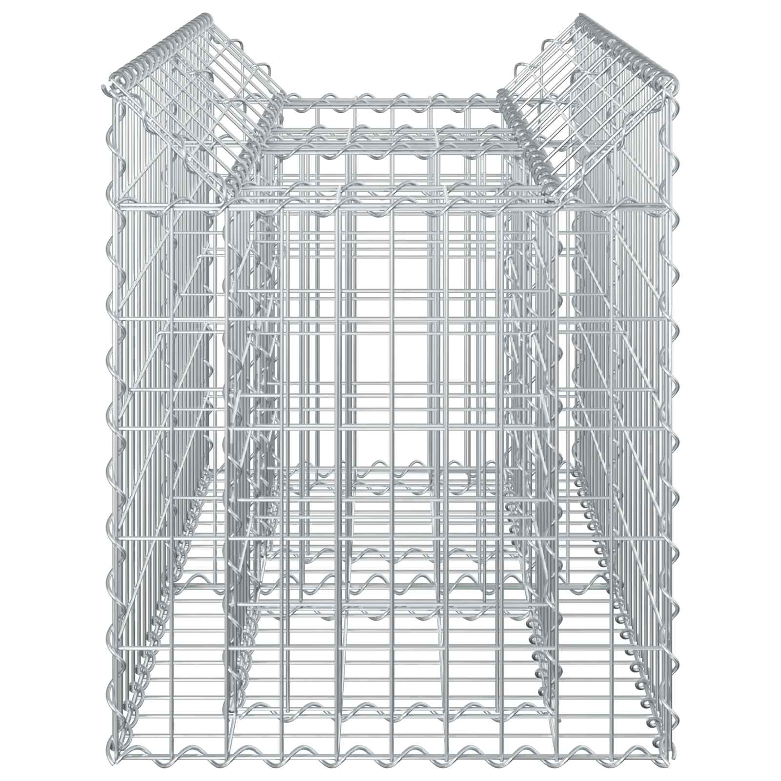 Gabion hevet seng sølv 100 x 50 x 60 cm Galvanisert Stål vidaXL