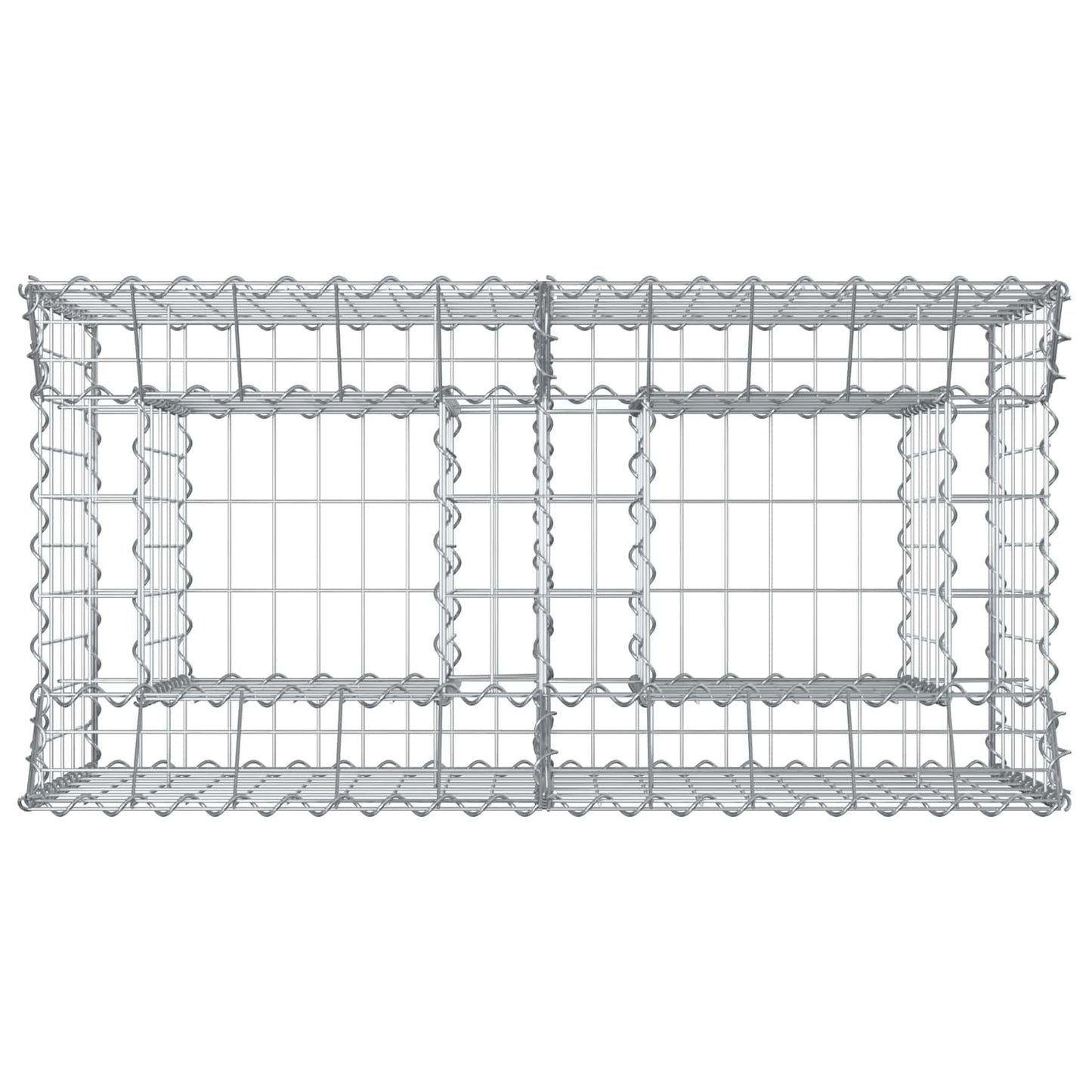 Gabion hevet seng sølv 100 x 50 x 60 cm Galvanisert Stål vidaXL
