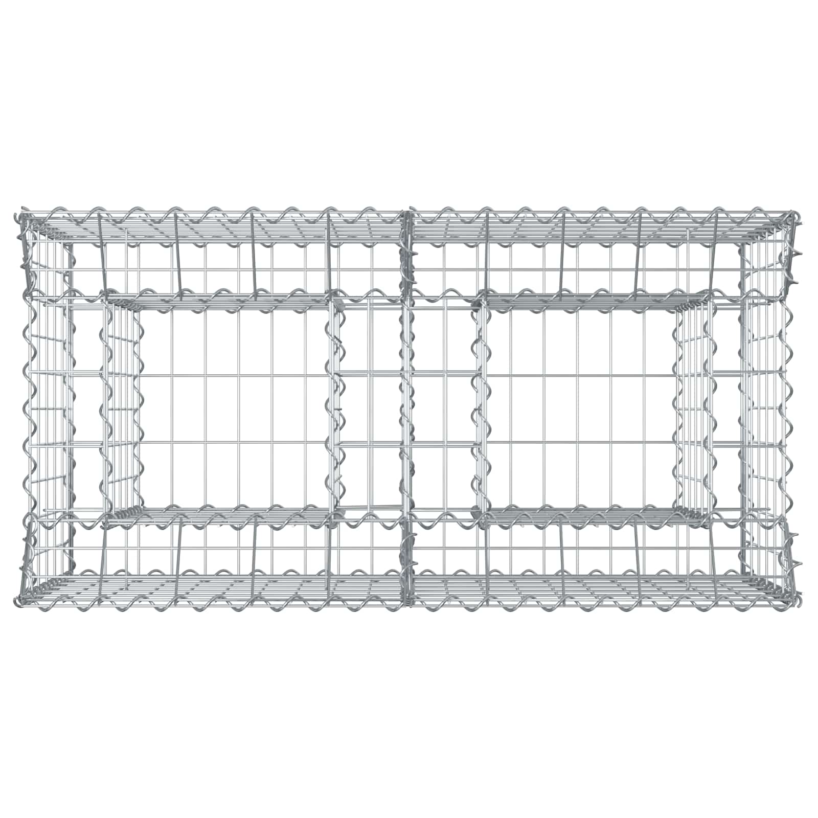 Gabion hevet seng sølv 100 x 50 x 60 cm Galvanisert Stål vidaXL