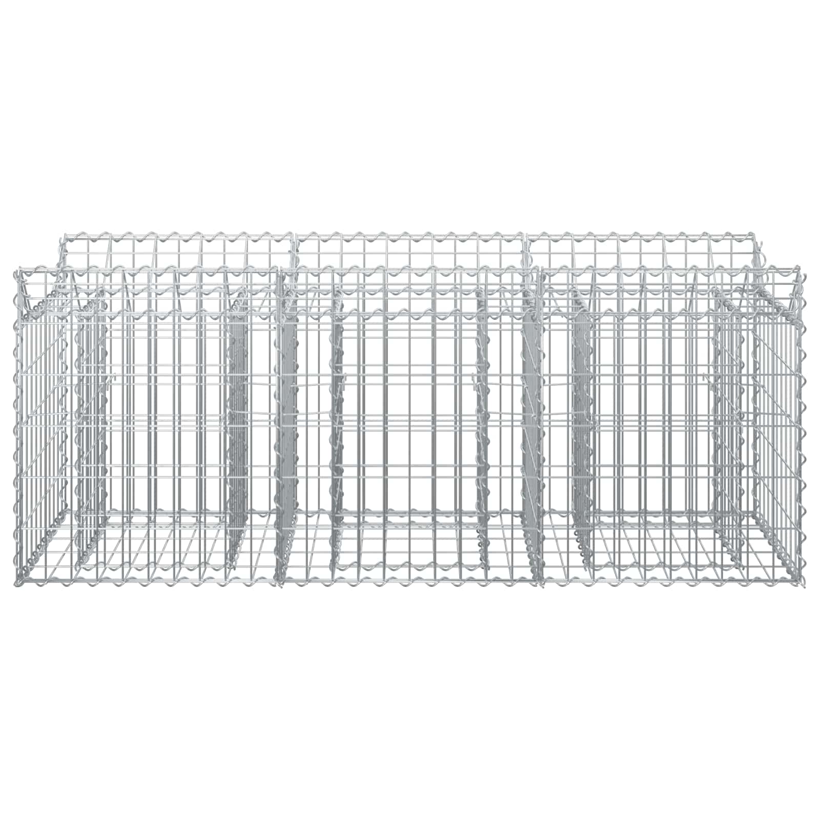 Gabion hevet seng sølv 150 x 50 x 60 cm Galvanisert Stål vidaXL