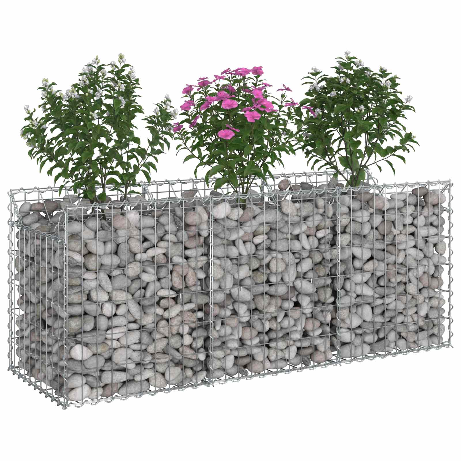 Gabion hevet seng sølv 150 x 50 x 60 cm Galvanisert Stål vidaXL