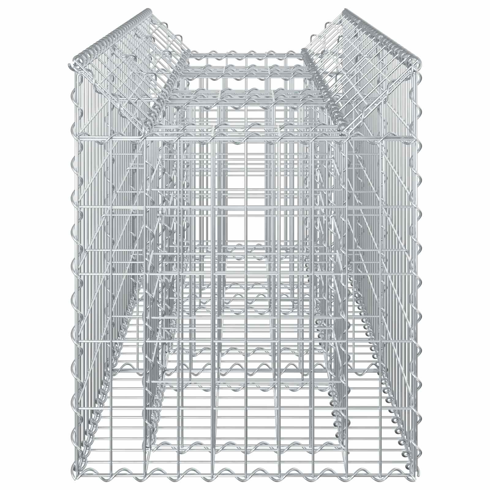 Gabion hevet seng sølv 150 x 50 x 60 cm Galvanisert Stål vidaXL