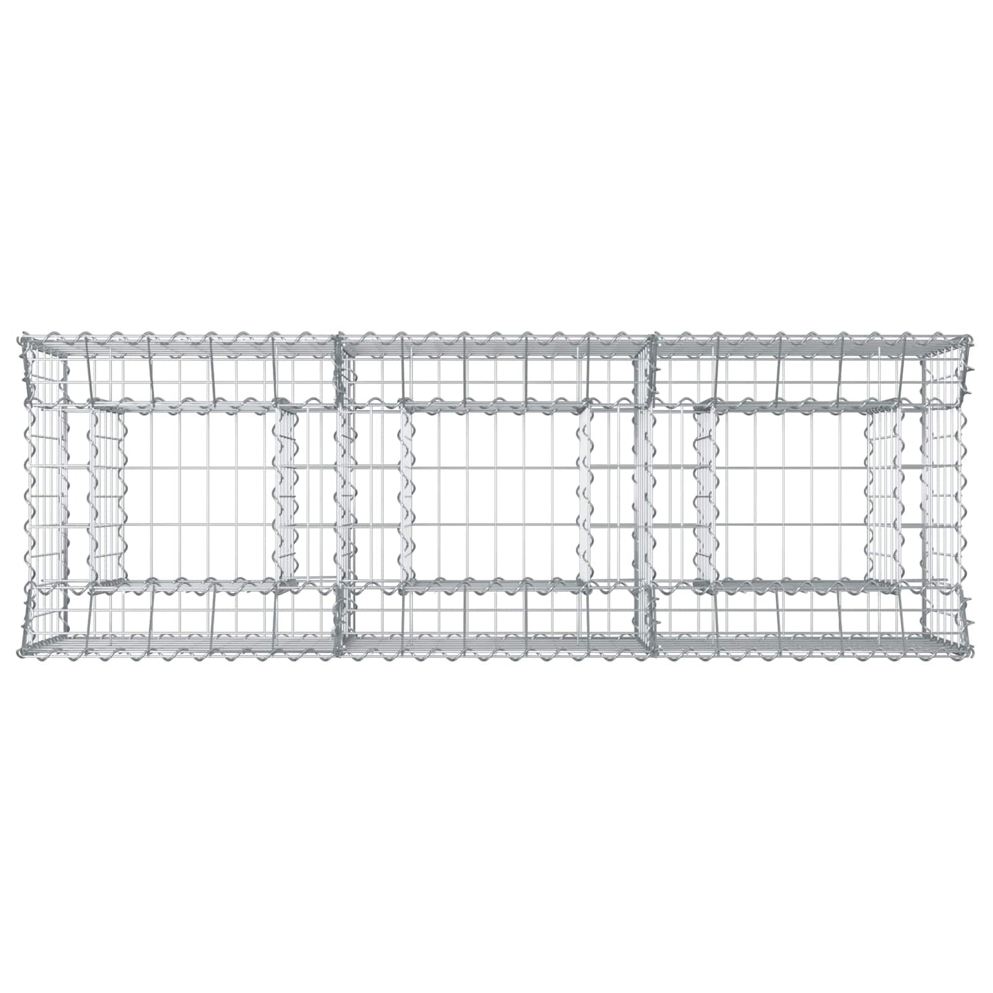 Gabion hevet seng sølv 150 x 50 x 60 cm Galvanisert Stål vidaXL