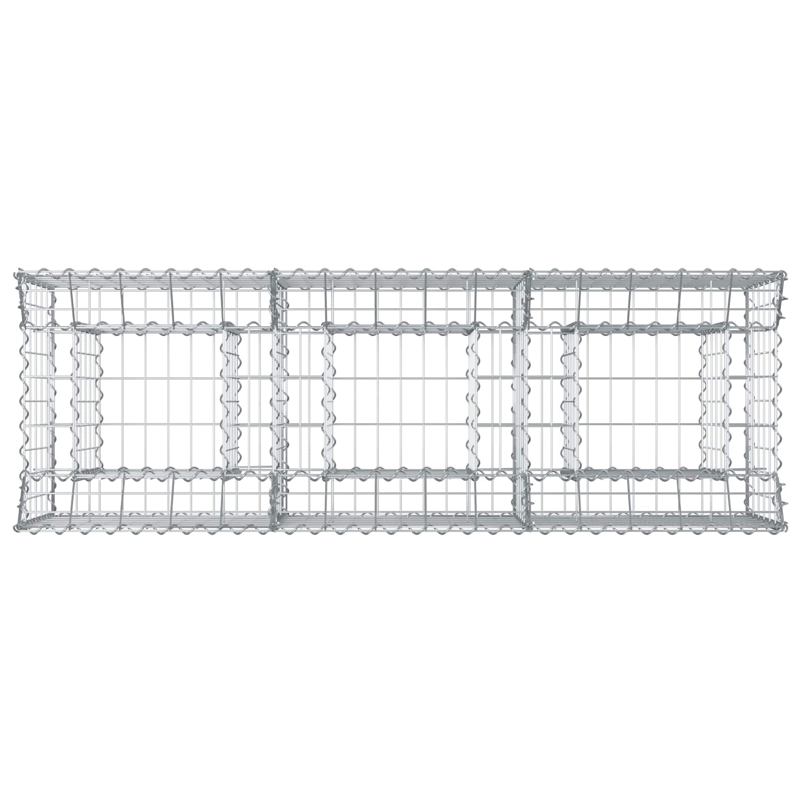 Gabion hevet seng sølv 150 x 50 x 60 cm Galvanisert Stål vidaXL