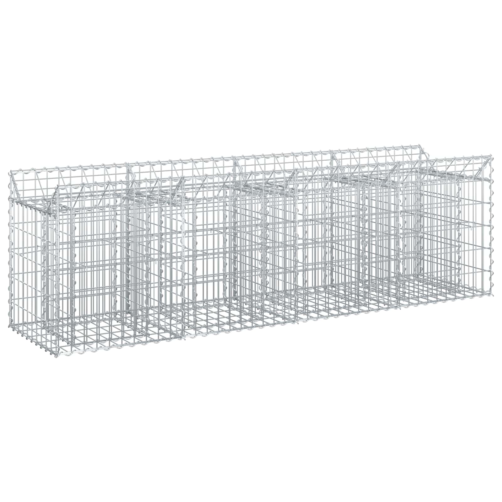 Gabion hevet seng sølv 200 x 50 x 60 cm Galvanisert Stål vidaXL