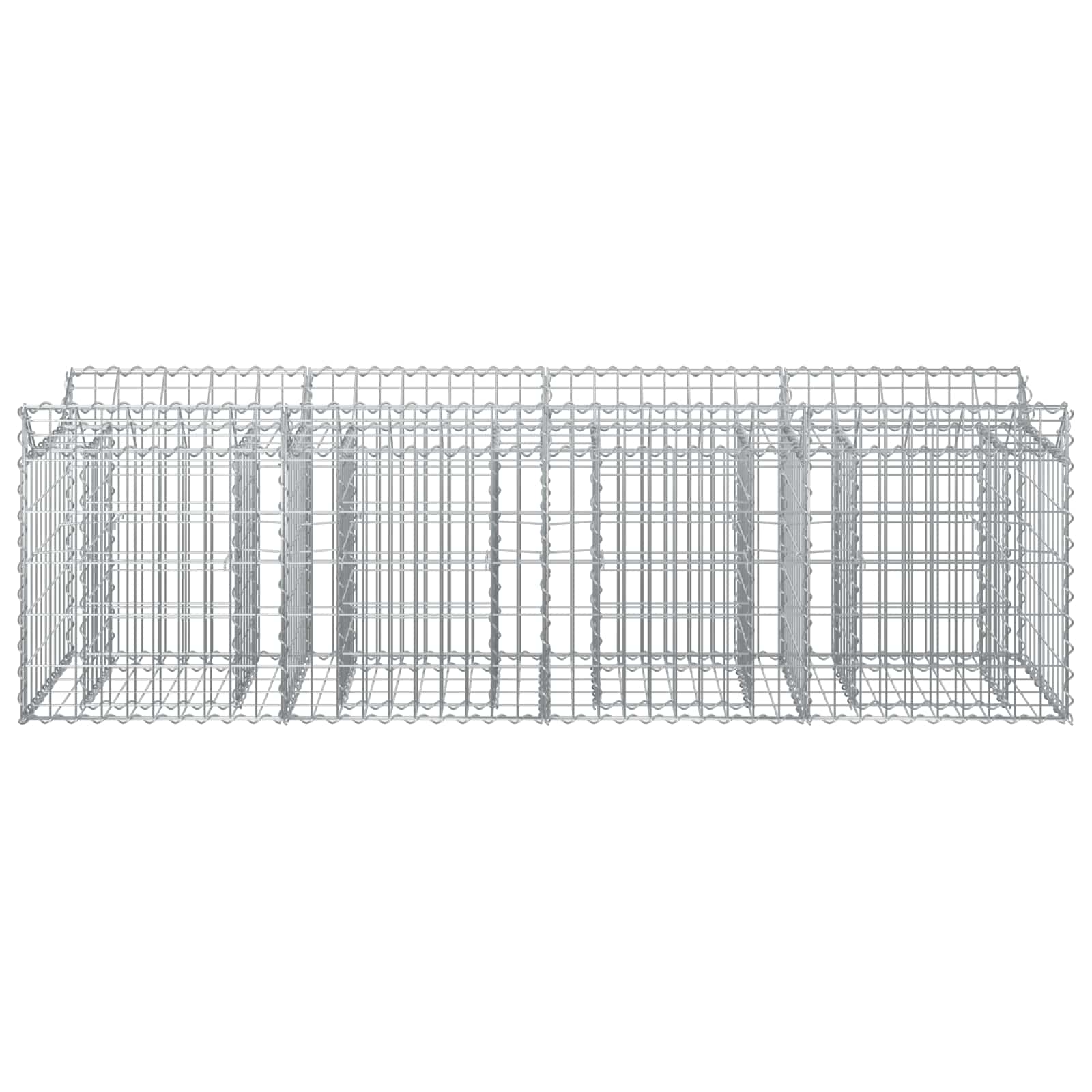 Gabion hevet seng sølv 200 x 50 x 60 cm Galvanisert Stål vidaXL