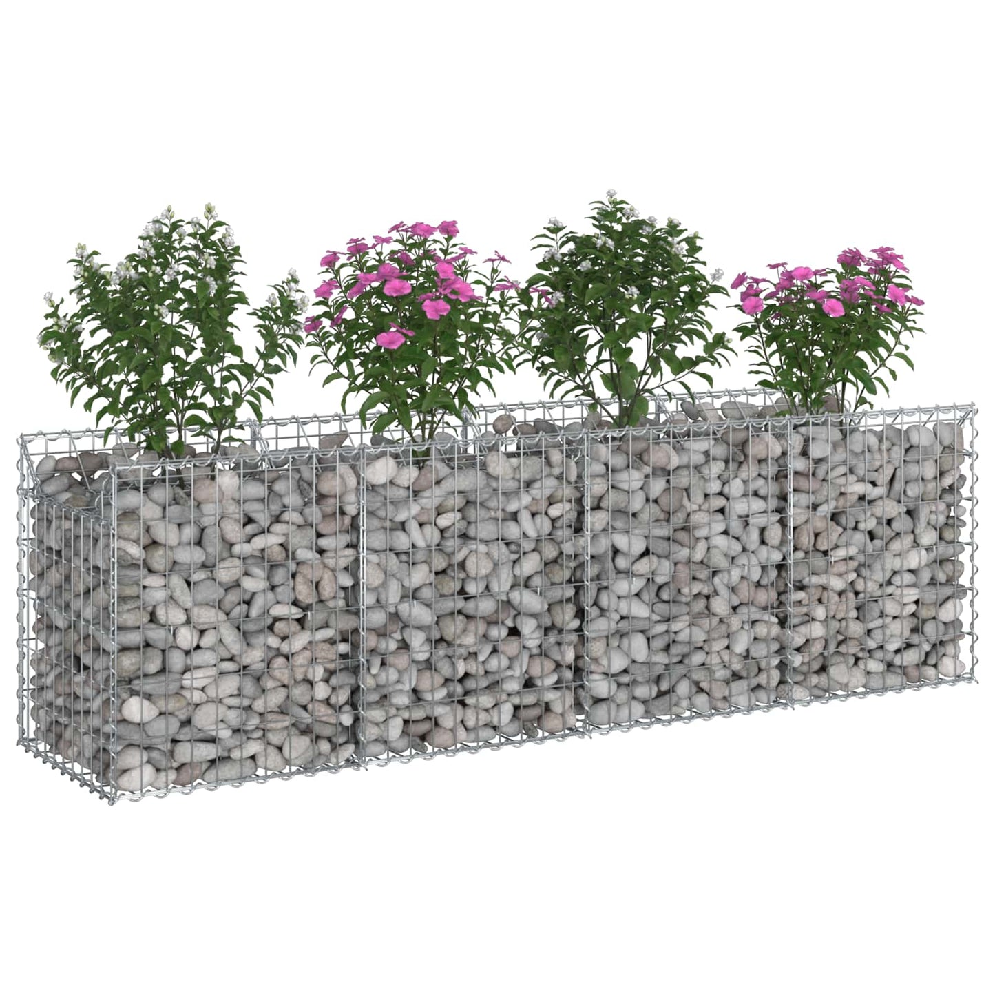 Gabion hevet seng sølv 200 x 50 x 60 cm Galvanisert Stål vidaXL