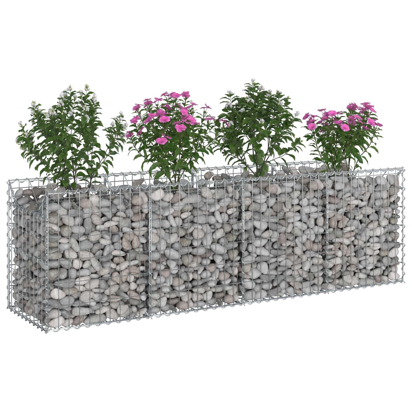 Gabion hevet seng sølv 200 x 50 x 60 cm Galvanisert Stål vidaXL