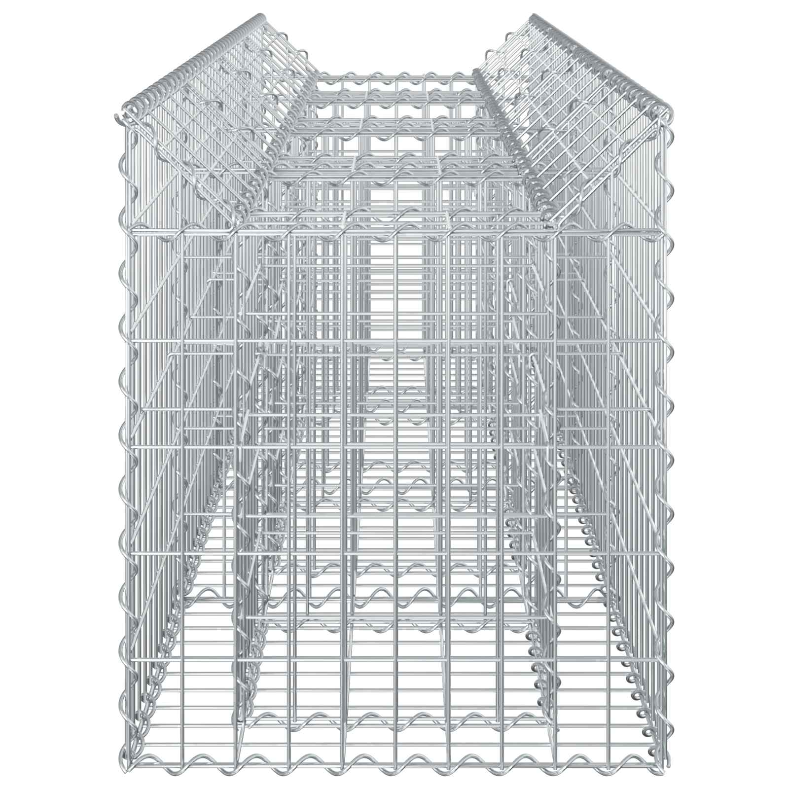 Gabion hevet seng sølv 200 x 50 x 60 cm Galvanisert Stål vidaXL