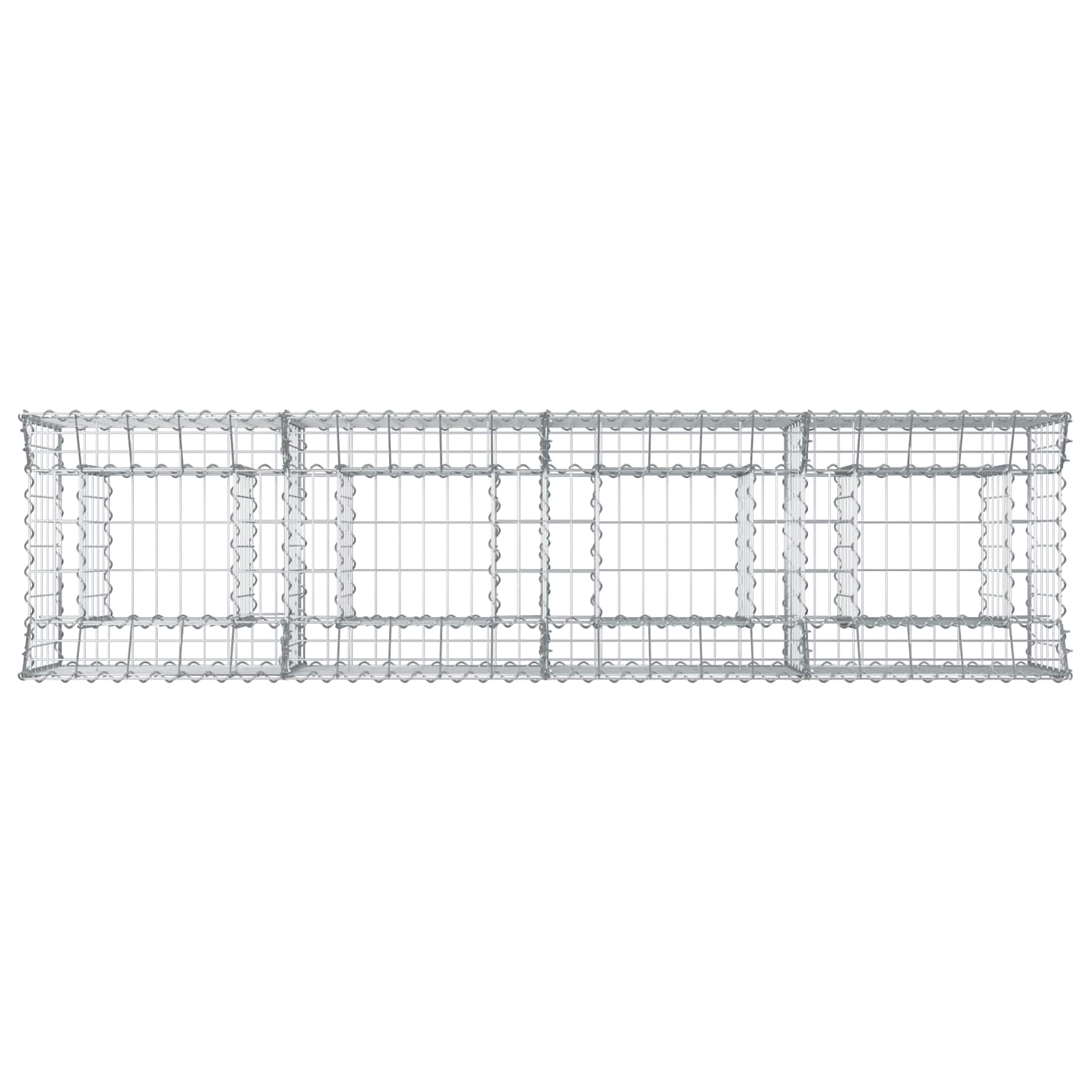 Gabion hevet seng sølv 200 x 50 x 60 cm Galvanisert Stål vidaXL