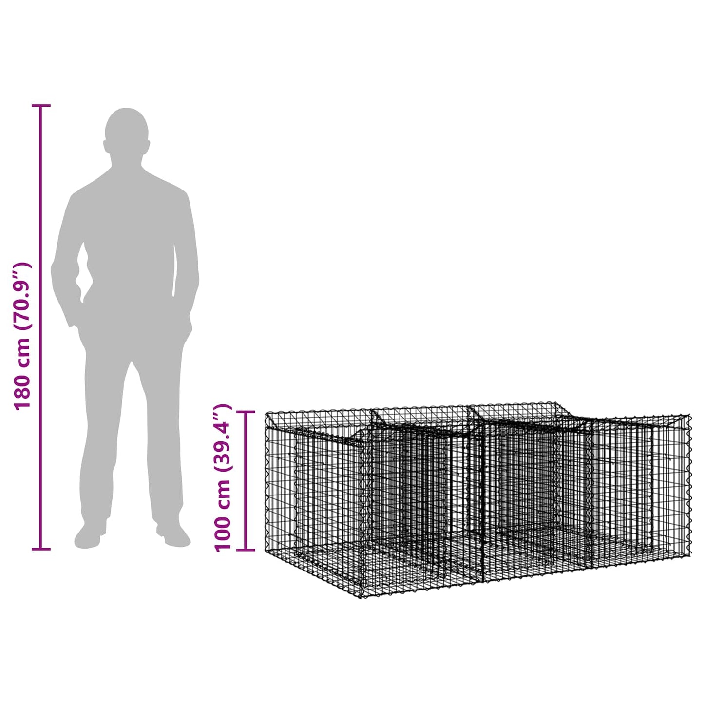 Gabion hevet seng Sølv