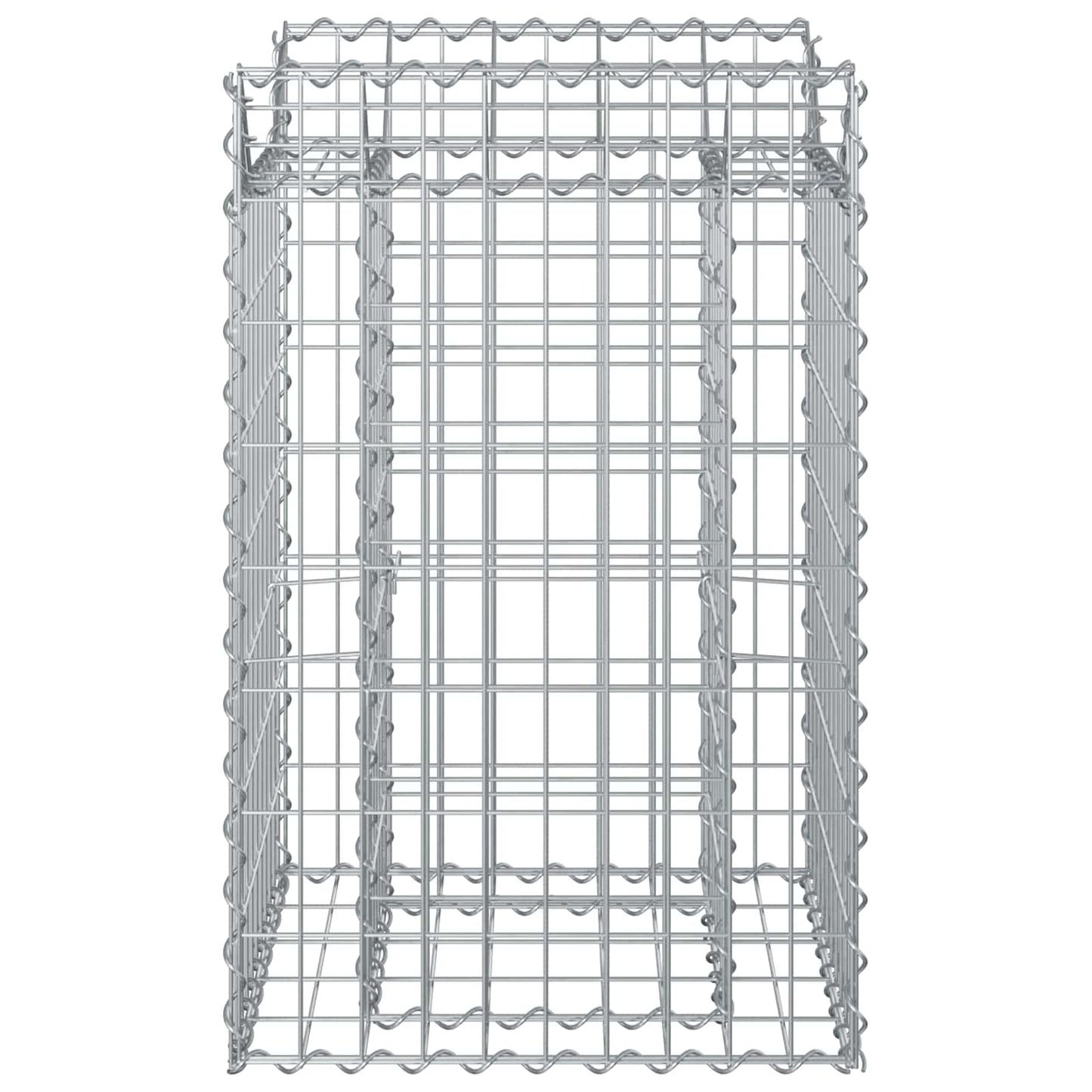 Gabion hevet seng sølv 50 x 50 x 80 cm Galvanisert Stål vidaXL