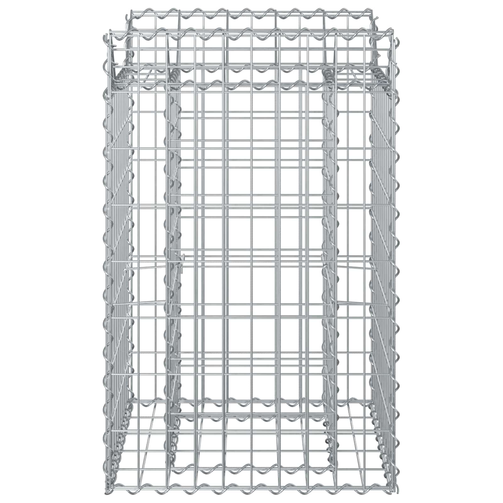 Gabion hevet seng sølv 50 x 50 x 80 cm Galvanisert Stål vidaXL
