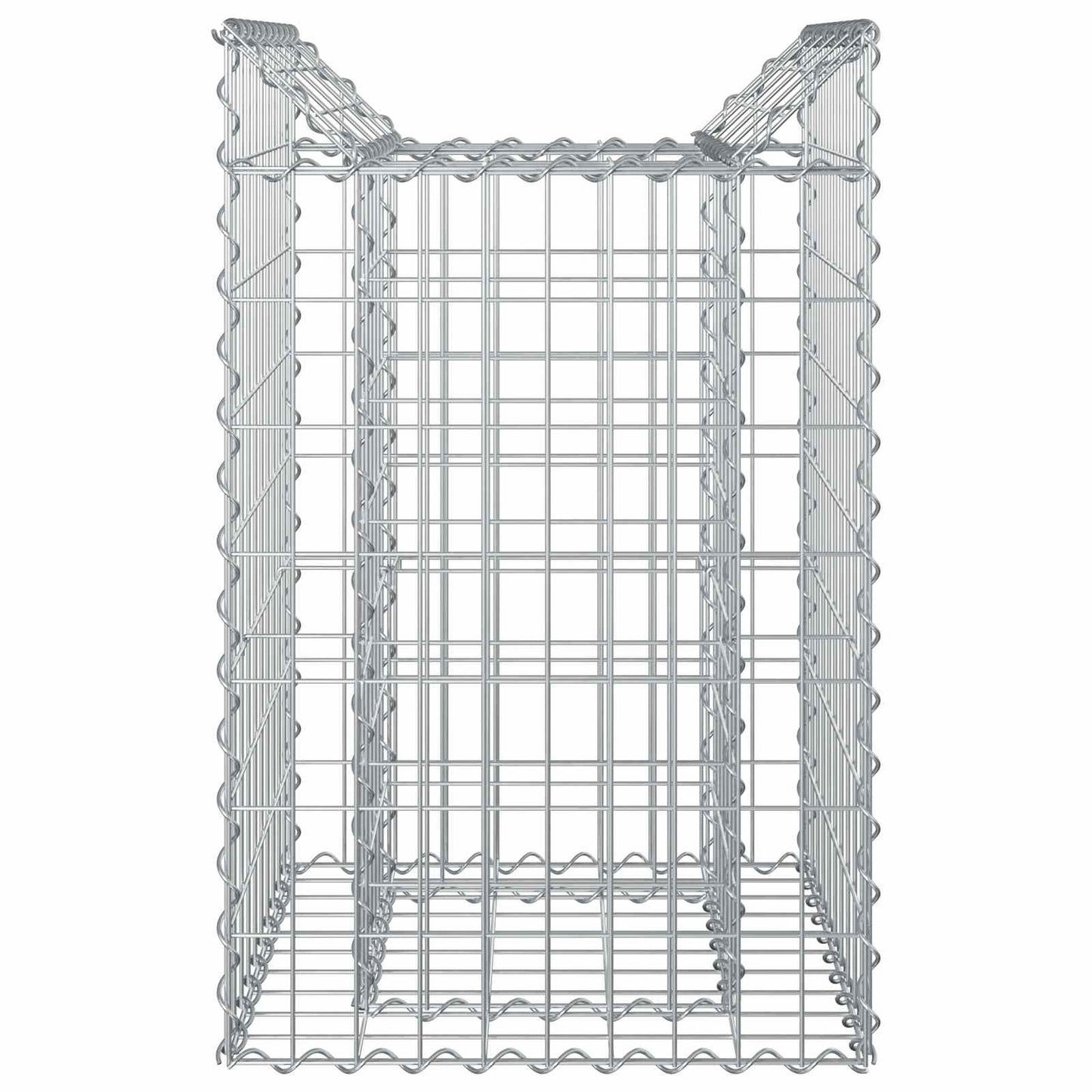 Gabion hevet seng sølv 50 x 50 x 80 cm Galvanisert Stål vidaXL