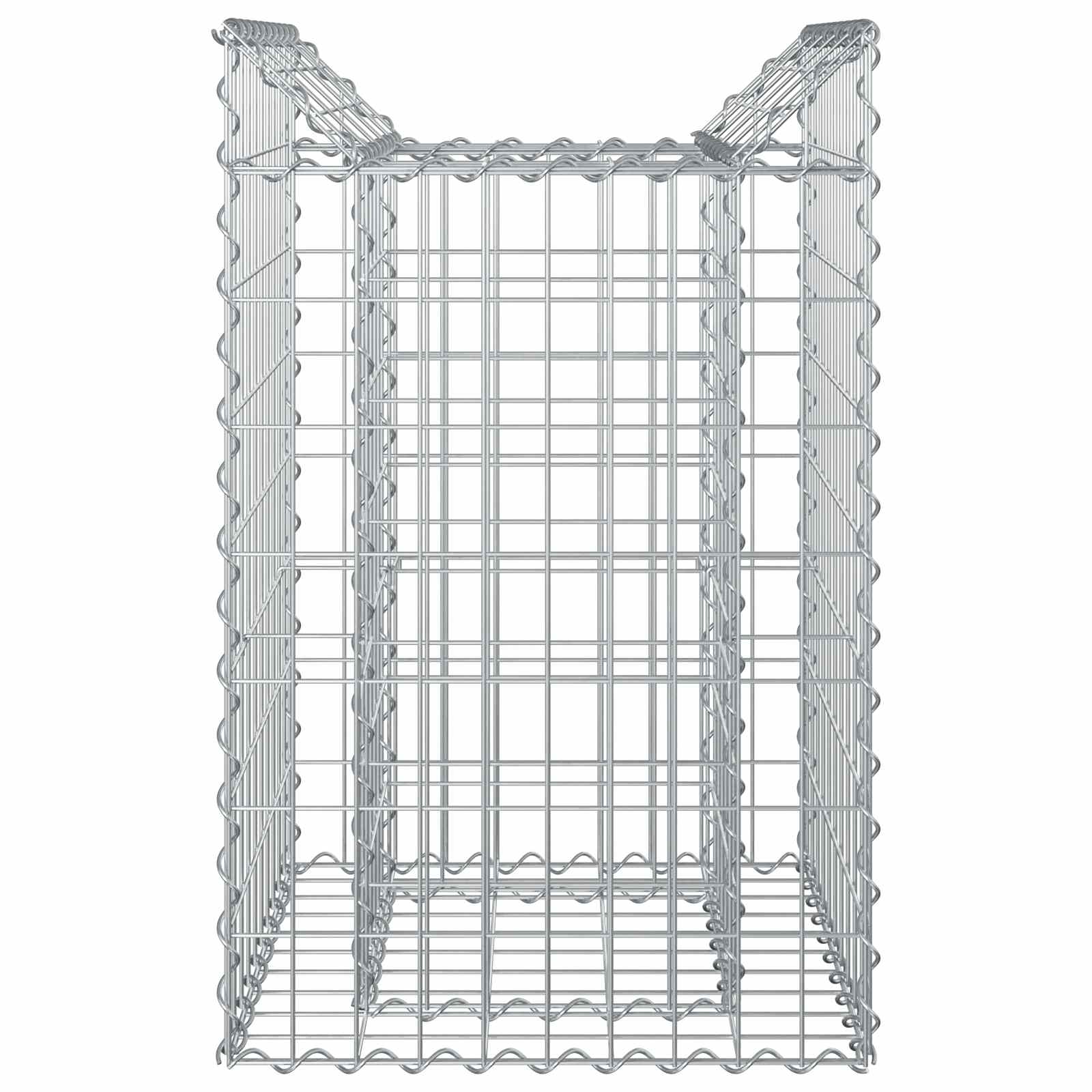 Gabion hevet seng sølv 50 x 50 x 80 cm Galvanisert Stål vidaXL