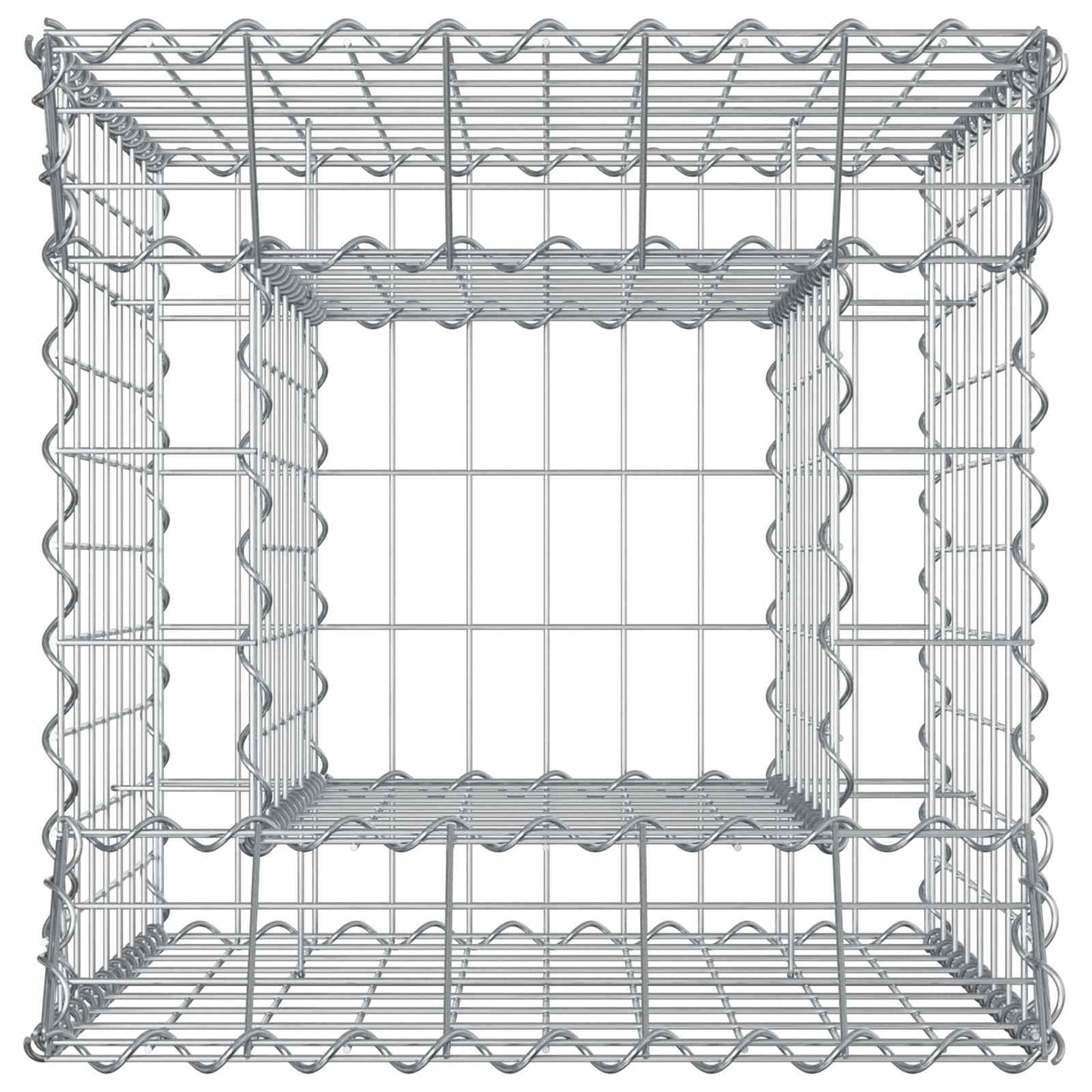 Gabion hevet seng sølv 50 x 50 x 80 cm Galvanisert Stål vidaXL