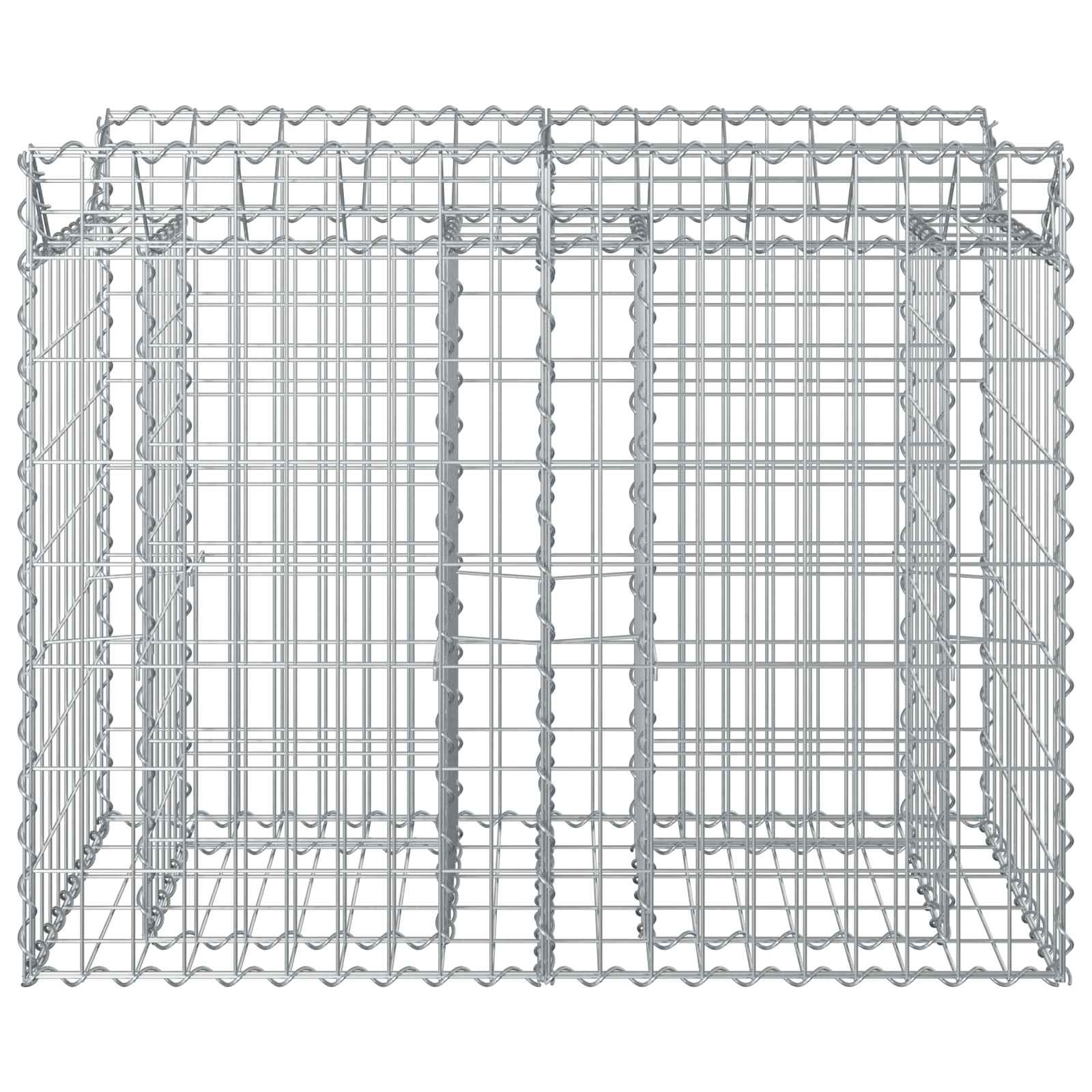 Gabion hevet seng sølv 100 x 50 x 80 cm Galvanisert Stål vidaXL