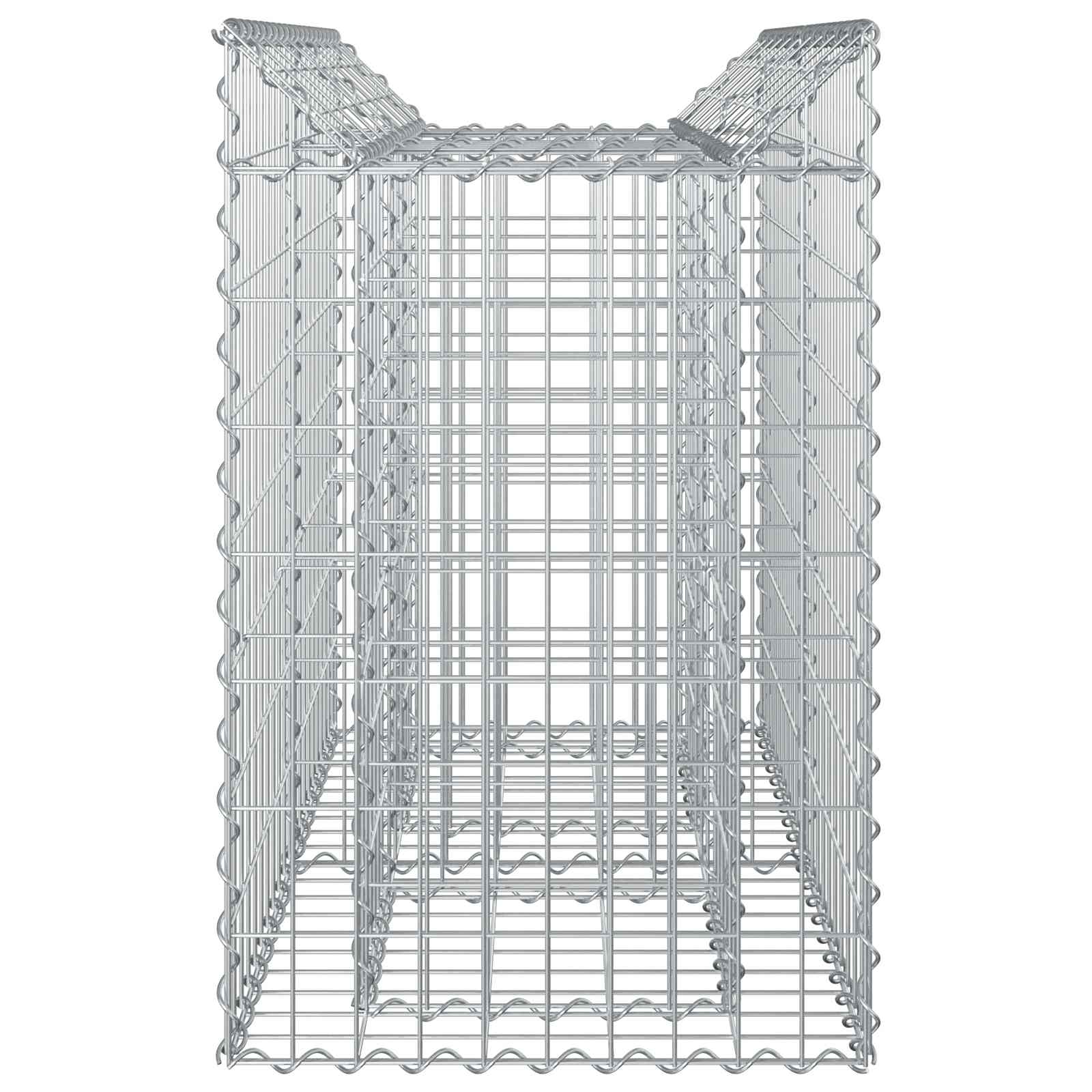 Gabion hevet seng sølv 100 x 50 x 80 cm Galvanisert Stål vidaXL