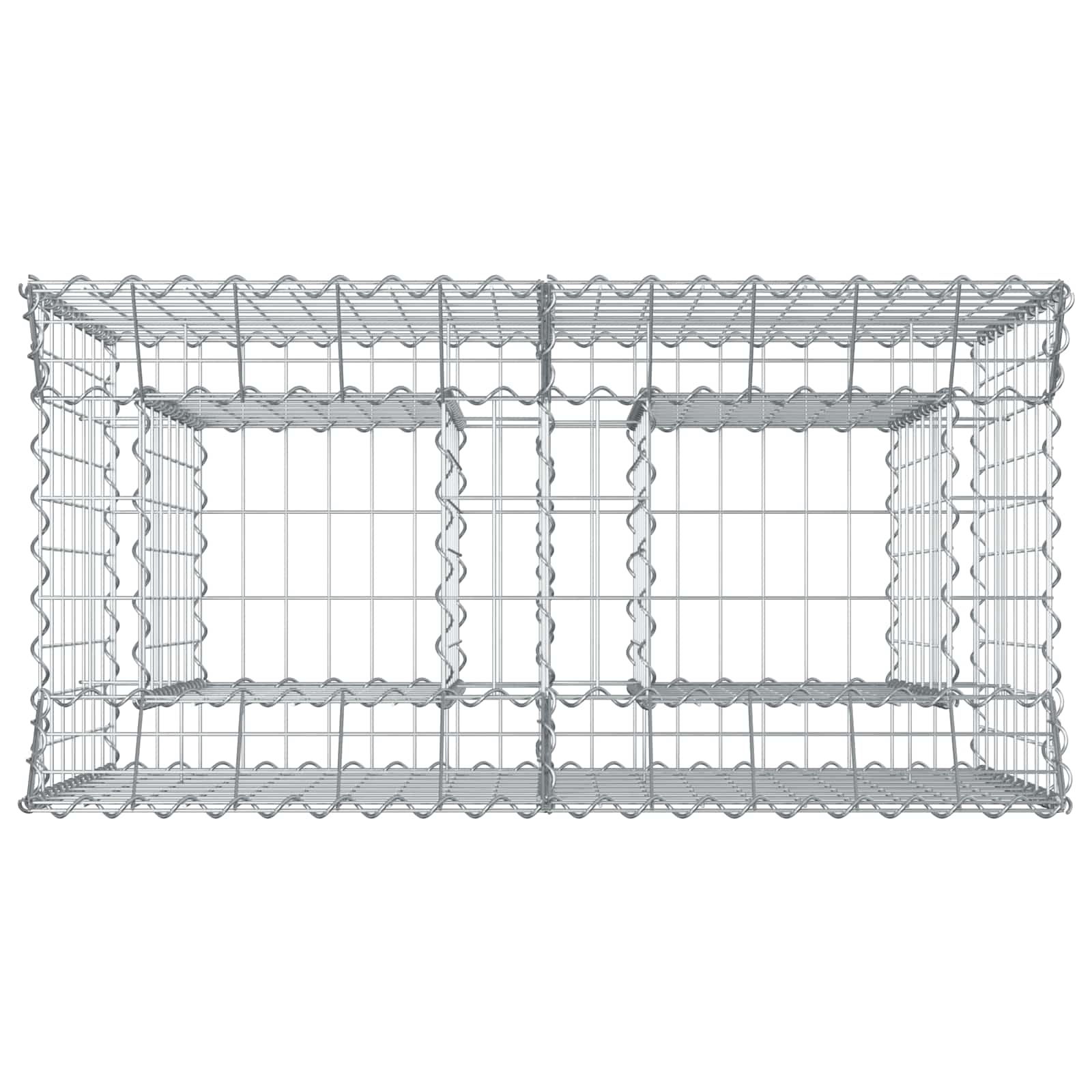 Gabion hevet seng sølv 100 x 50 x 80 cm Galvanisert Stål vidaXL