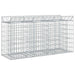 Gabion hevet seng sølv 150 x 50 x 80 cm Galvanisert Stål vidaXL