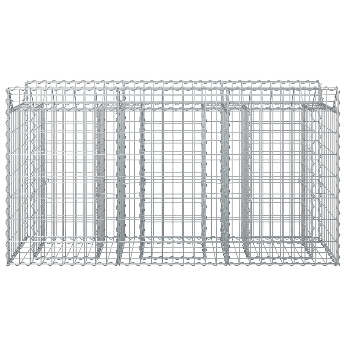 Gabion hevet seng sølv 150 x 50 x 80 cm Galvanisert Stål vidaXL